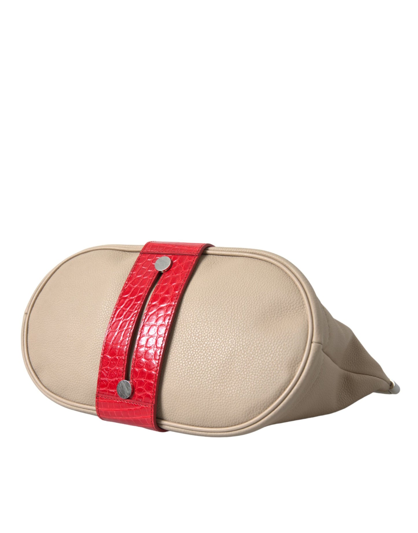 Sac pochette Balenciaga en cuir exotique bicolore beige et rouge
