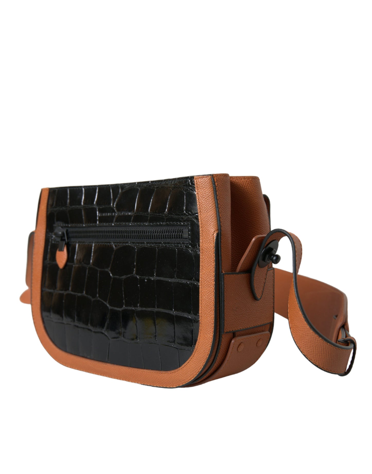 Balenciaga Schwarz Braun Exotische Haut Leder Schulter Kamera Handtasche Tasche