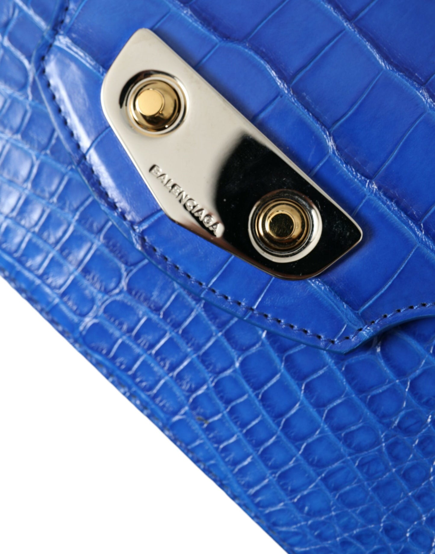 Sac à main à bandoulière Balenciaga Neo Classic en cuir exotique bleu