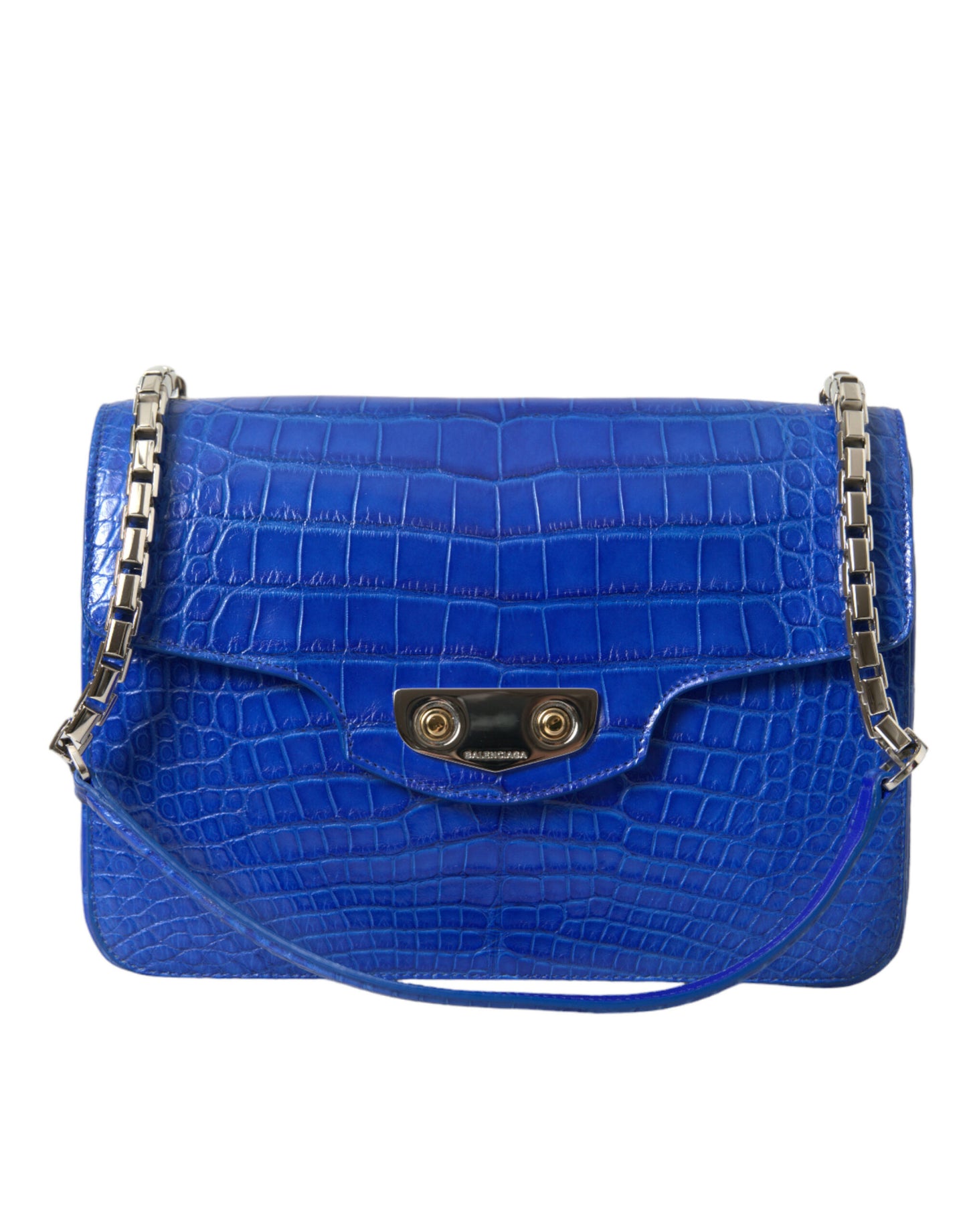 Petit sac à bandoulière Balenciaga Neo Classic en cuir exotique bleu