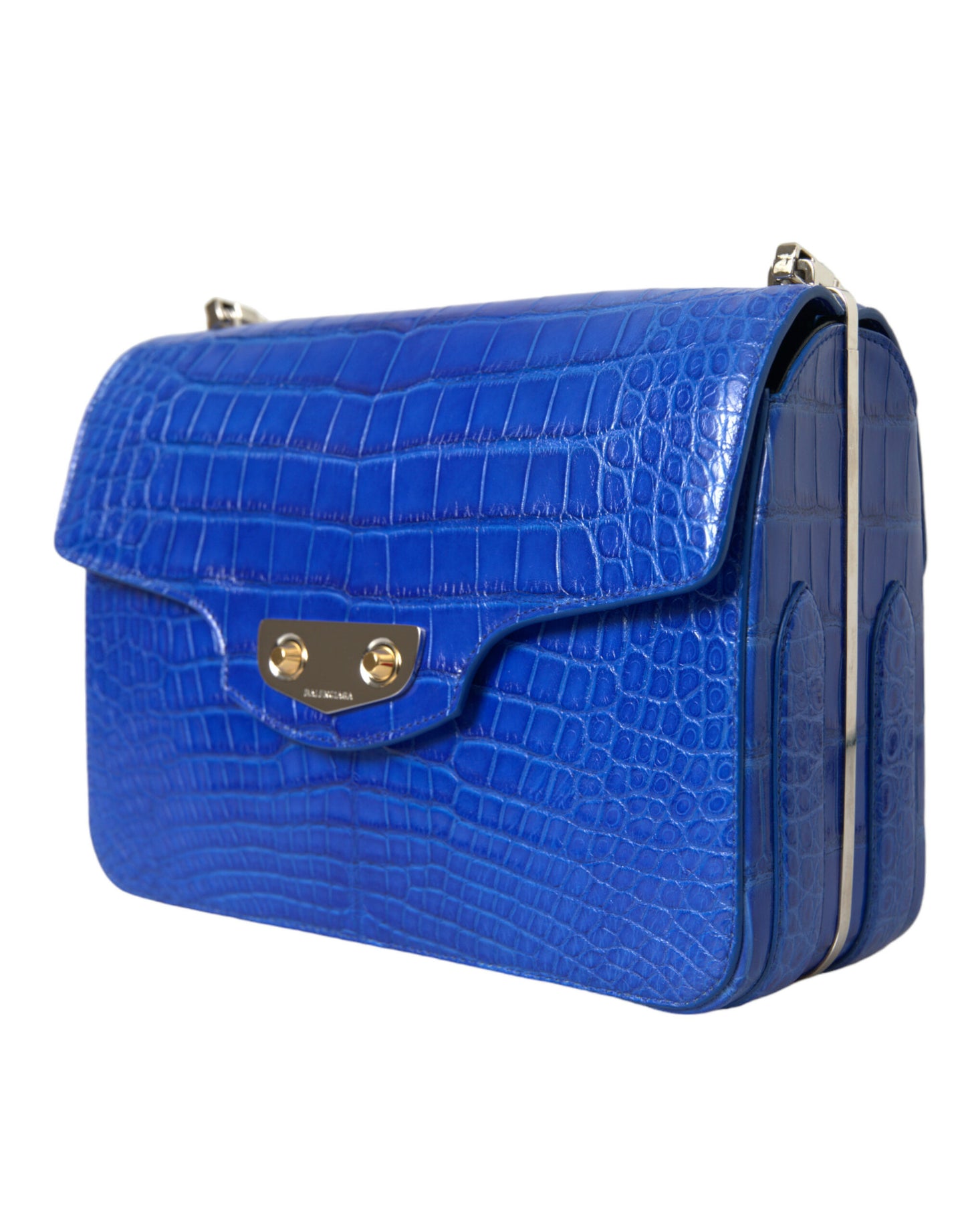 Petit sac à bandoulière Balenciaga Neo Classic en cuir exotique bleu