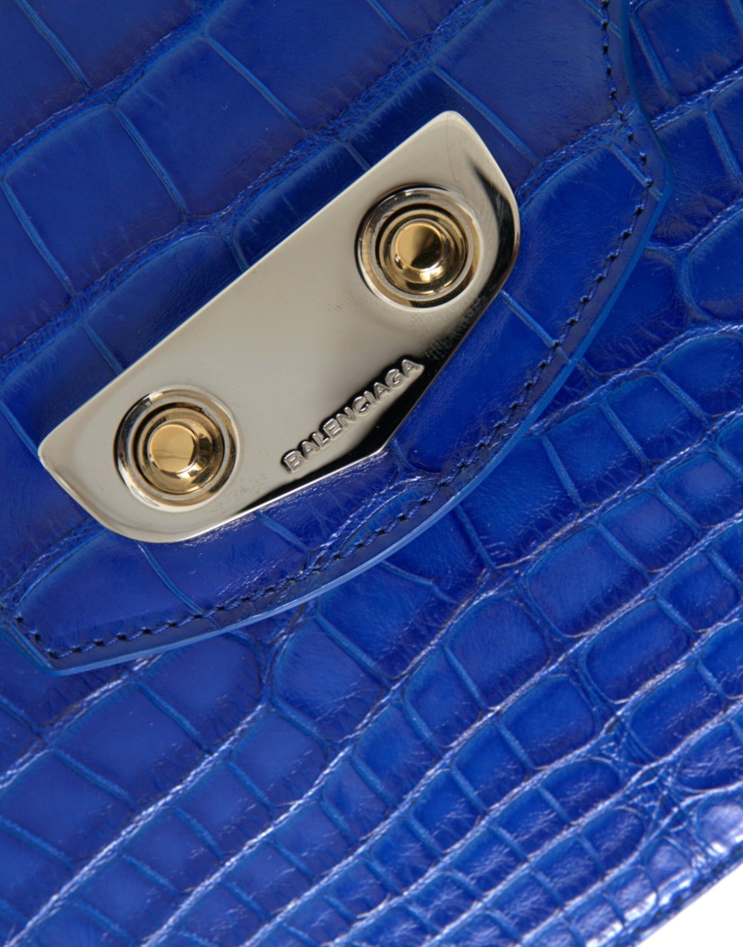 Petit sac à bandoulière Balenciaga Neo Classic en cuir exotique bleu