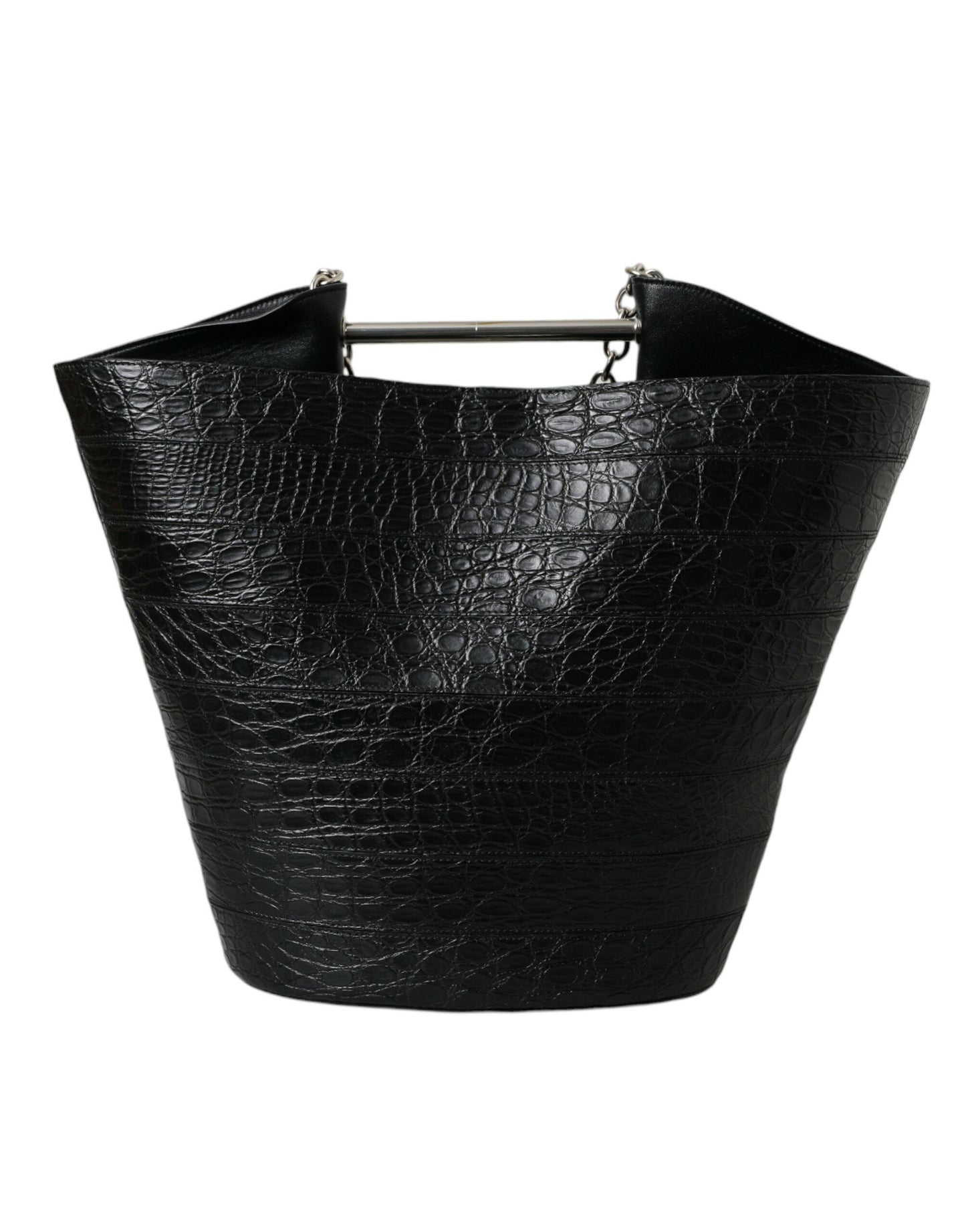 Sac fourre-tout seau maxi en cuir exotique noir Balenciaga