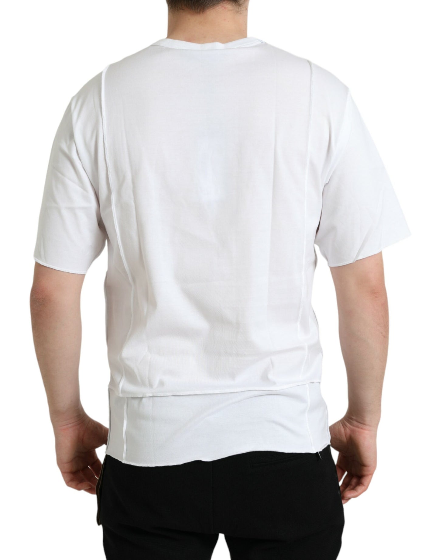 T-shirt ras du cou à manches courtes et logo blanc Dolce & Gabbana