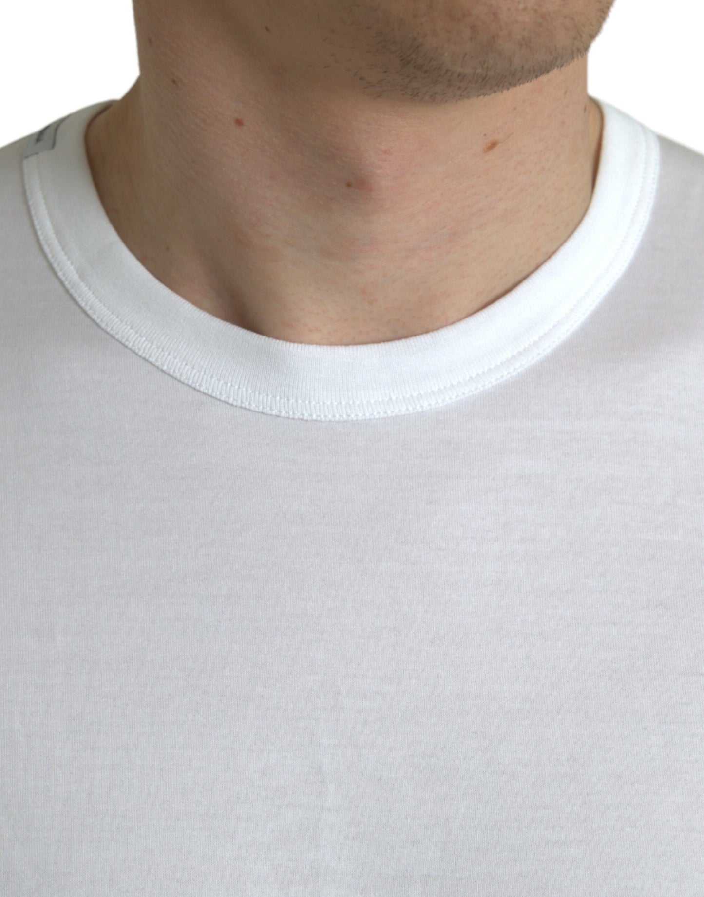 T-shirt ras du cou à manches courtes et logo blanc Dolce & Gabbana