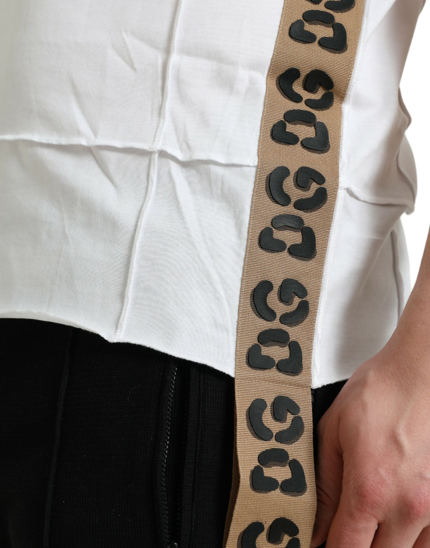 T-shirt ras du cou à manches courtes et logo blanc Dolce & Gabbana
