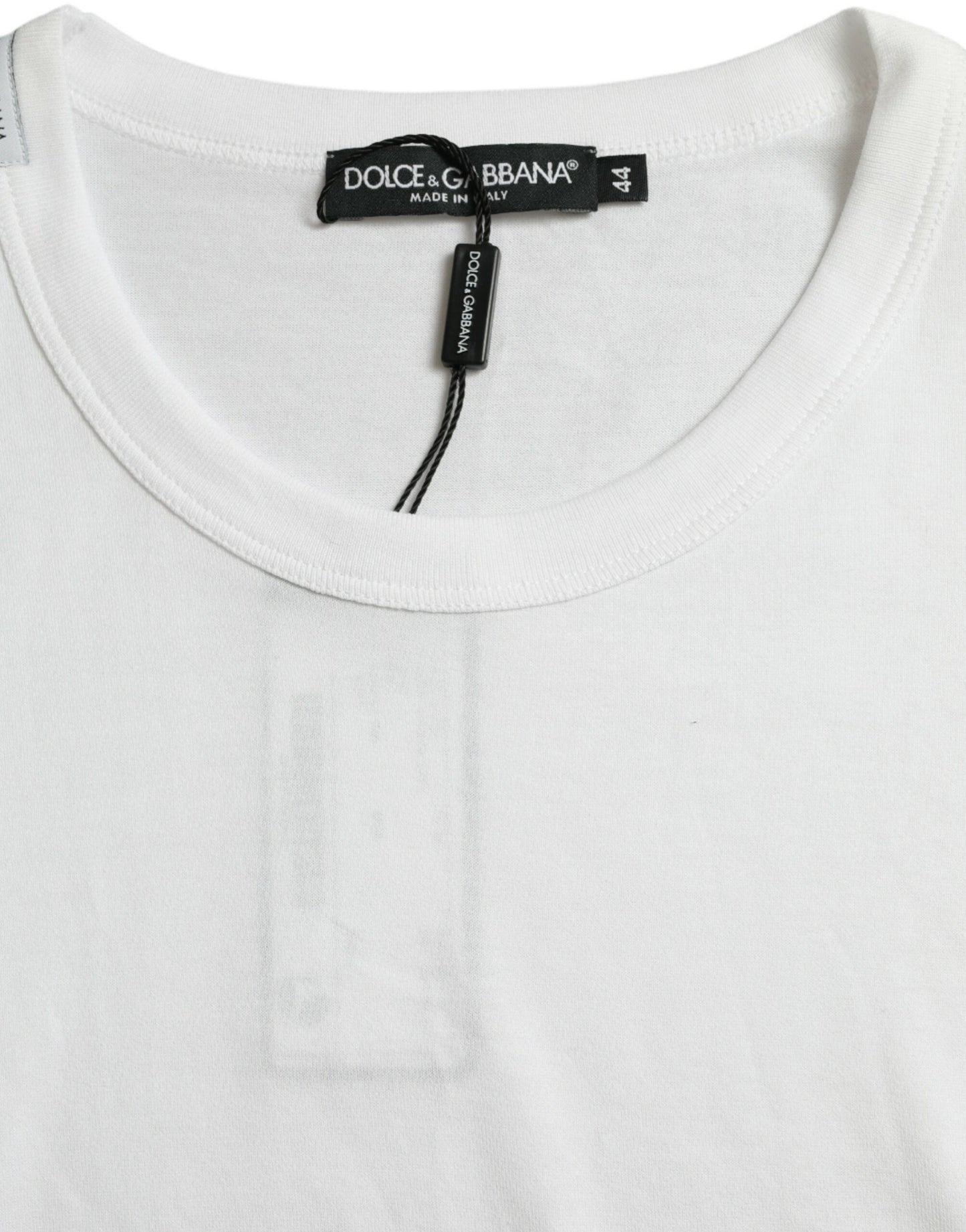 T-shirt ras du cou à manches courtes et logo blanc Dolce & Gabbana