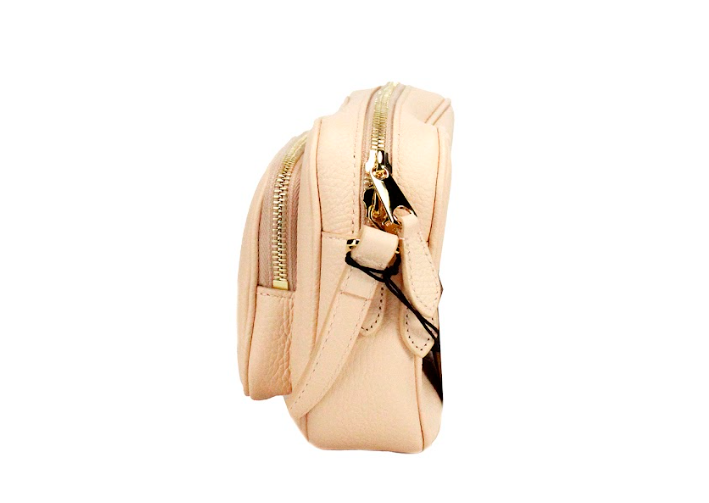 Petit sac bandoulière pour appareil photo en cuir grainé rose pêche Burberry