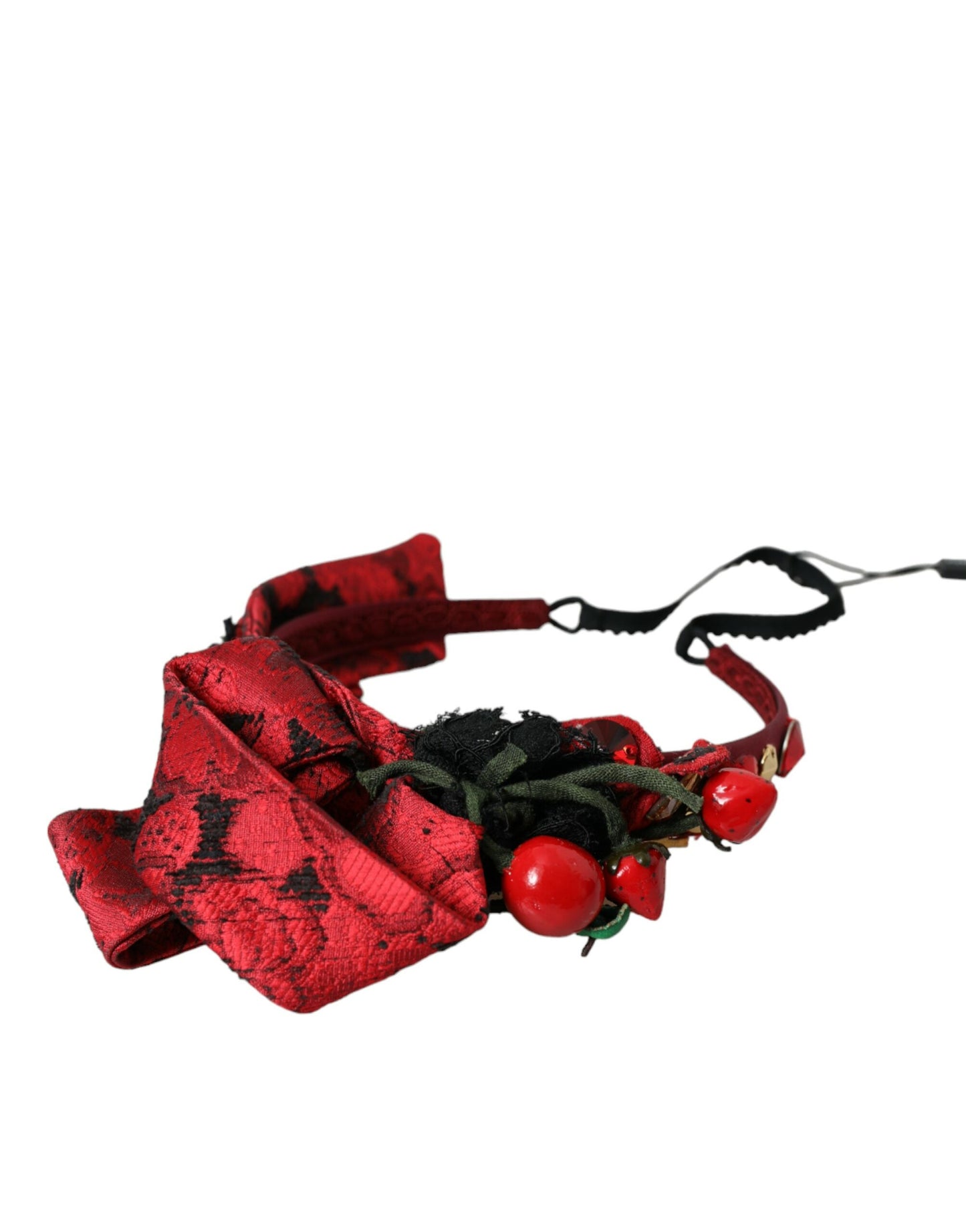 Bandeau diadème pour femme Dolce & Gabbana à ornements cerises rouges de Sicile