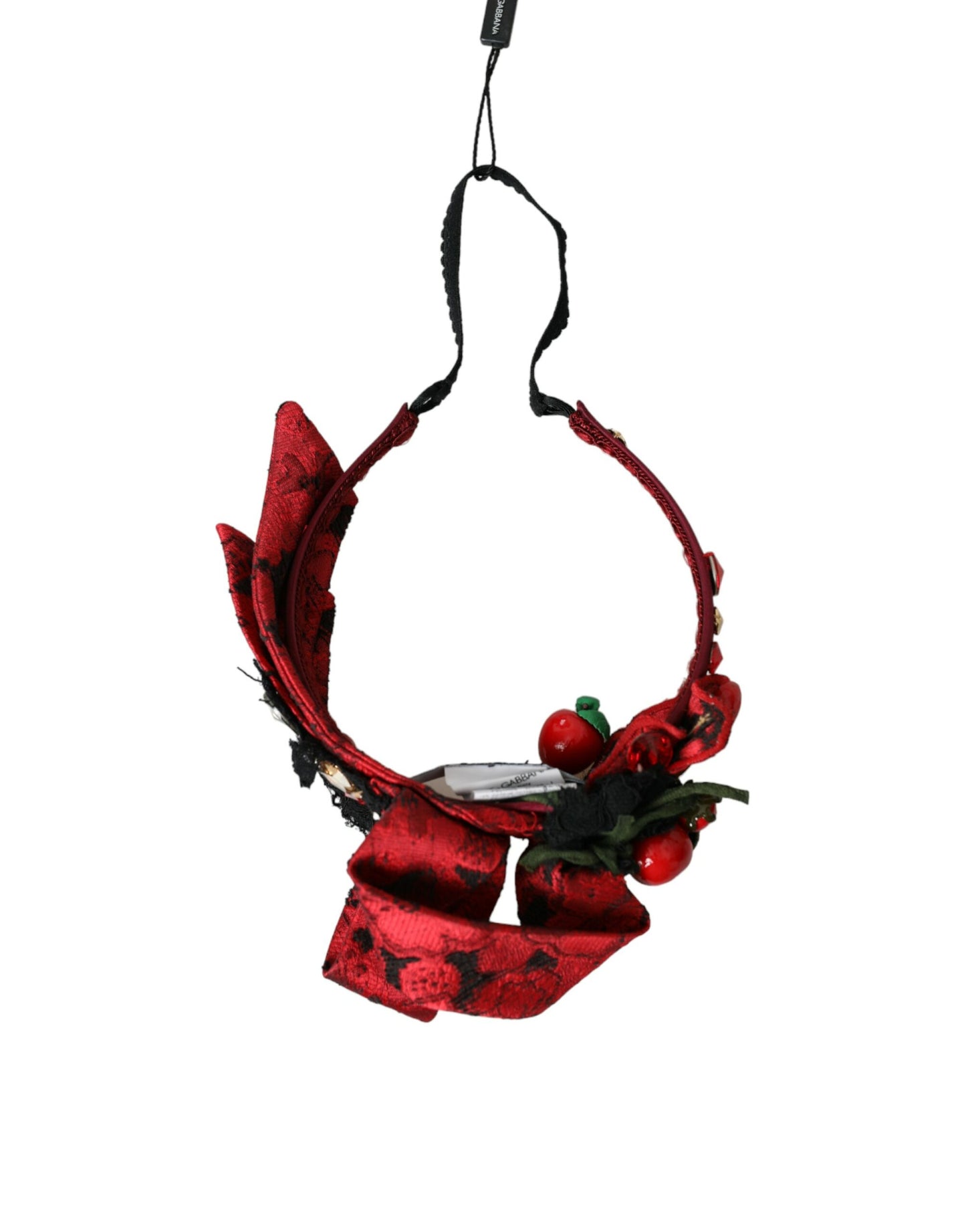 Bandeau diadème pour femme Dolce & Gabbana à ornements cerises rouges de Sicile