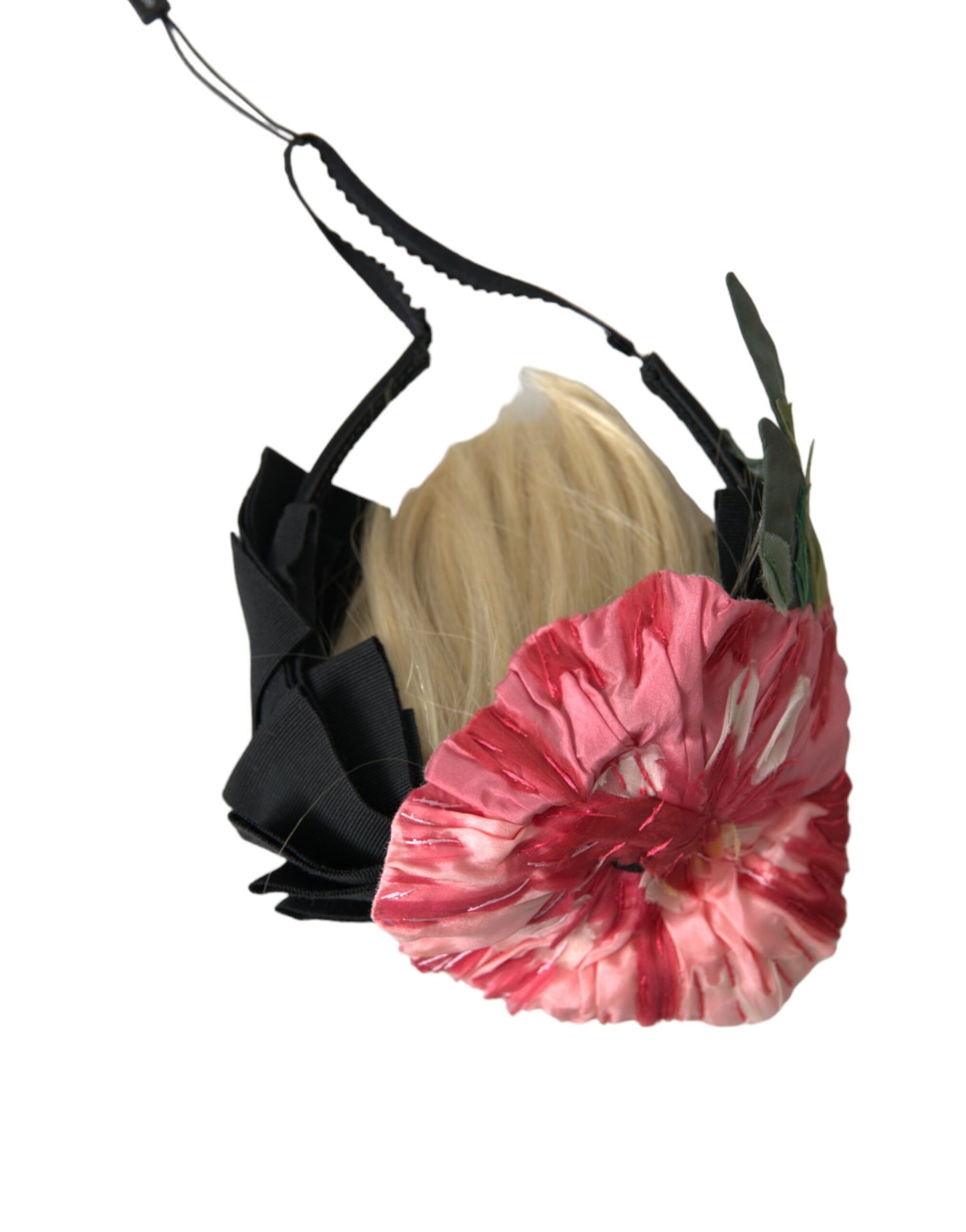 Bandeau diadème en viscose noire et blanche Dolce & Gabbana