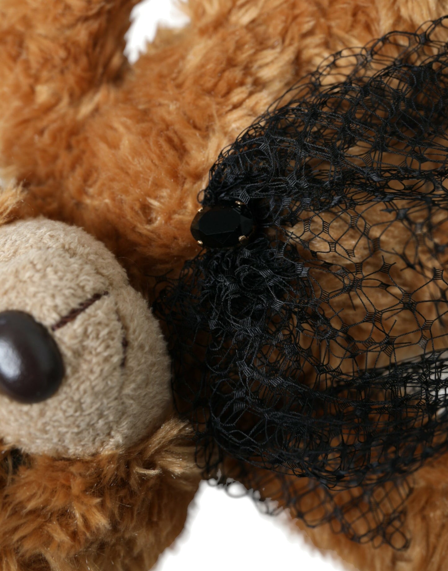 Serre-tête et diadème en forme de couronne de cristal doré avec ours en peluche marron Dolce & Gabbana