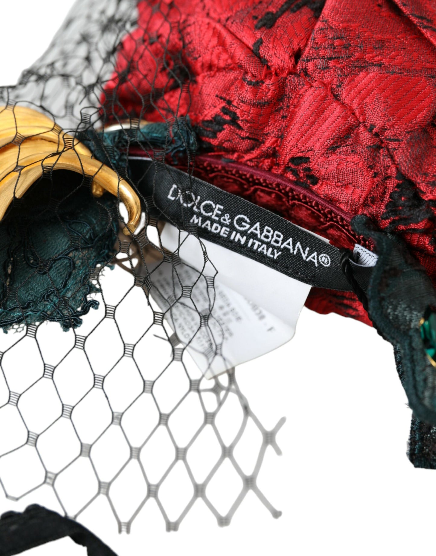 Bandeau-diadème Dolce & Gabbana multicolore en soie et cristal avec logo