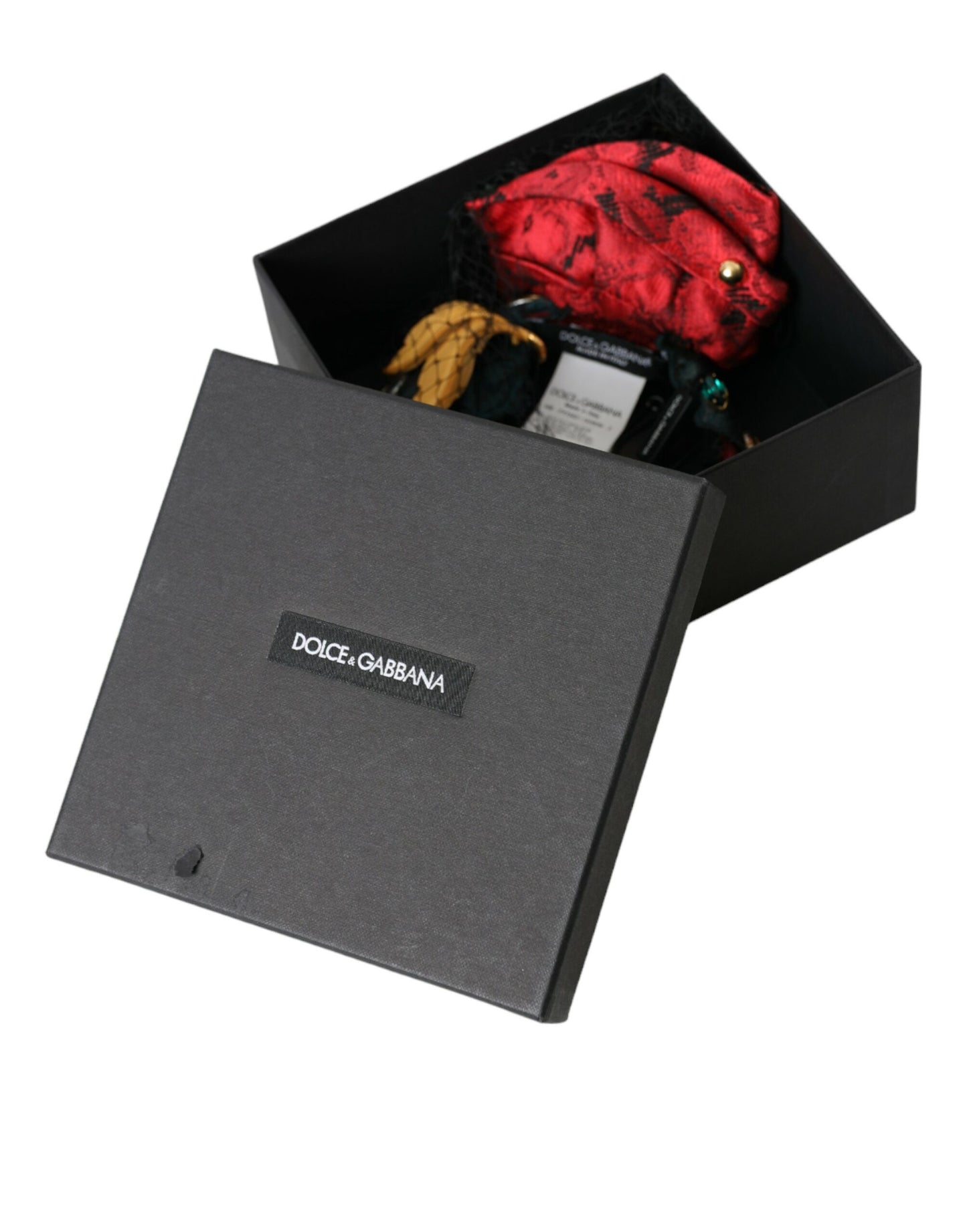 Bandeau-diadème Dolce & Gabbana multicolore en soie et cristal avec logo