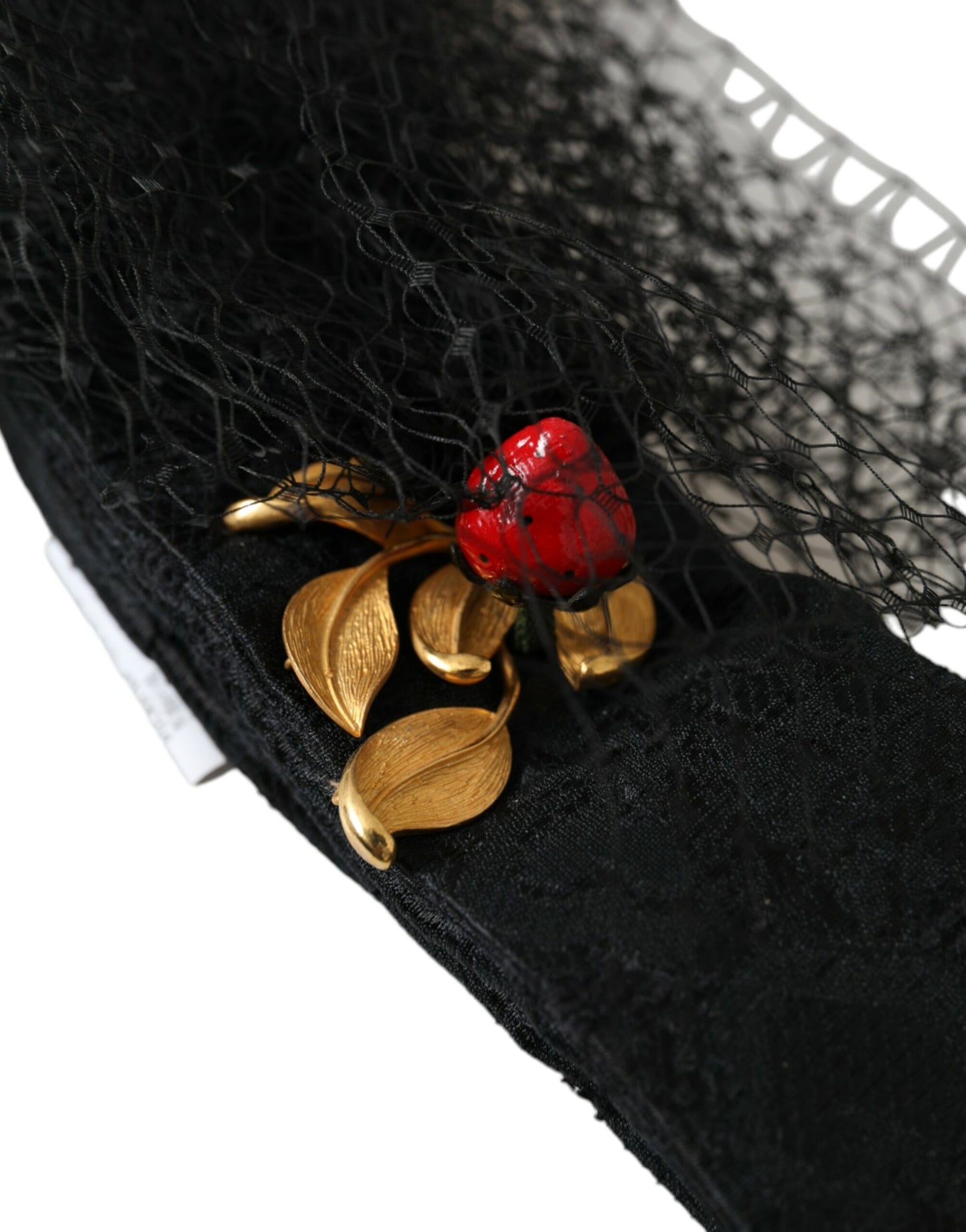 Serre-tête diadème en maille de cristal de Sicile à la fraise noire Dolce & Gabbana