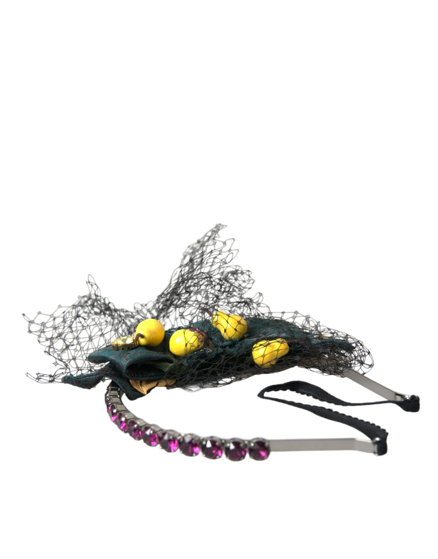 Serre-tête diadème en filet de cristal violet de Sicile Black Lemons de Dolce & Gabbana