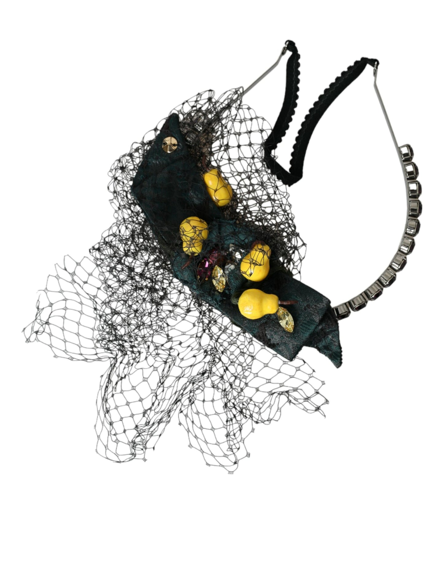 Serre-tête diadème en filet de cristal violet de Sicile Black Lemons de Dolce & Gabbana