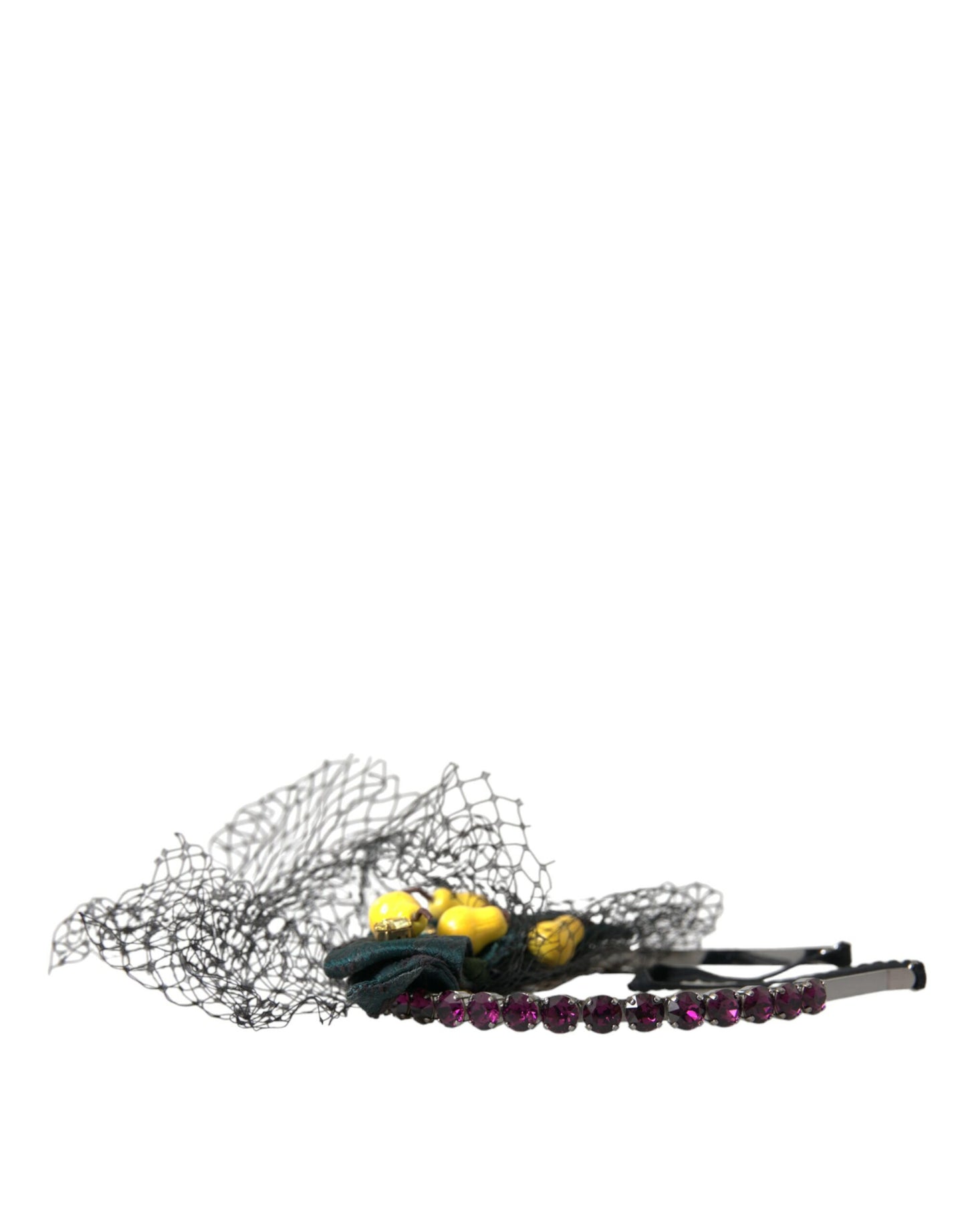 Serre-tête diadème en filet de cristal violet de Sicile Black Lemons de Dolce & Gabbana