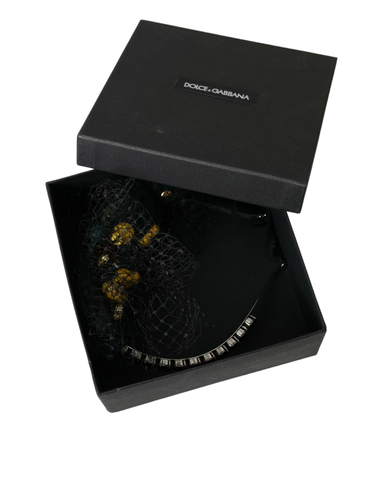 Serre-tête diadème en filet de cristal violet de Sicile Black Lemons de Dolce & Gabbana