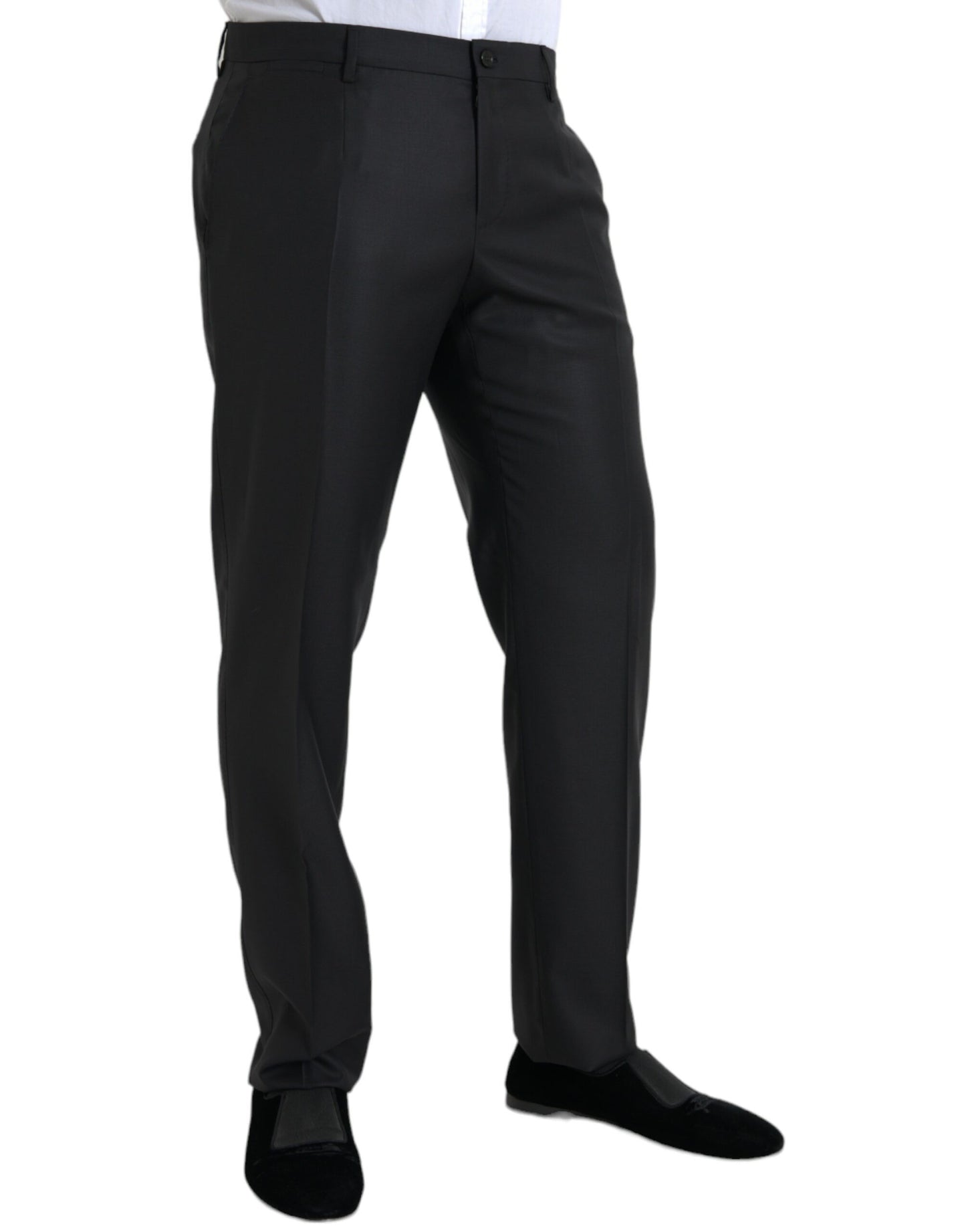 Pantalon skinny en laine et soie noir Dolce & Gabbana