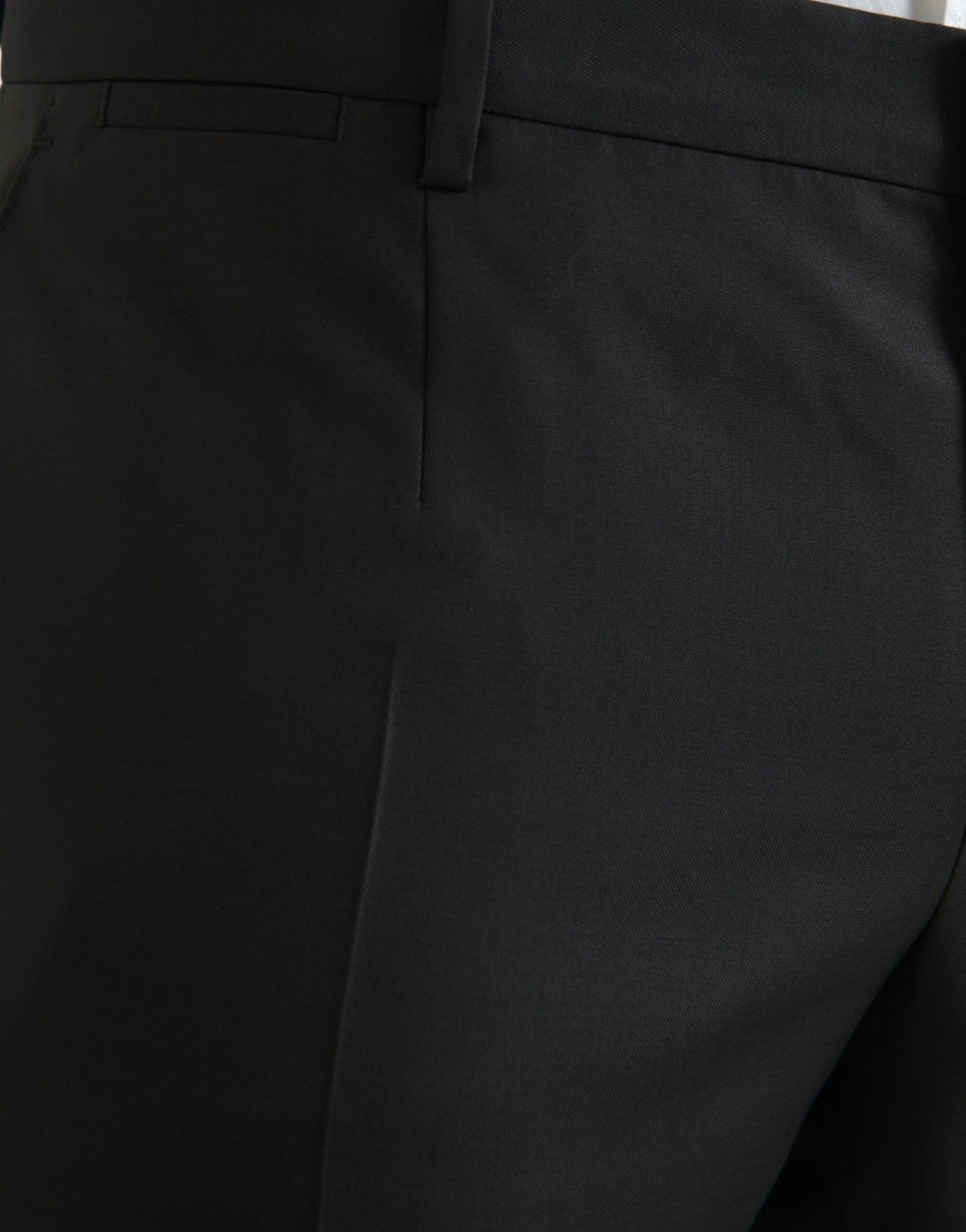 Pantalon skinny en laine et soie noir Dolce & Gabbana