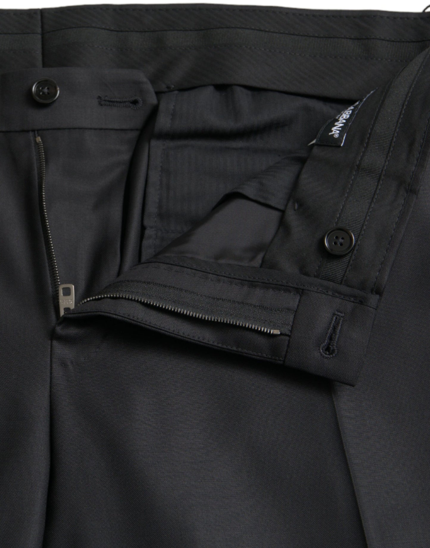 Pantalon skinny en laine et soie noir Dolce & Gabbana