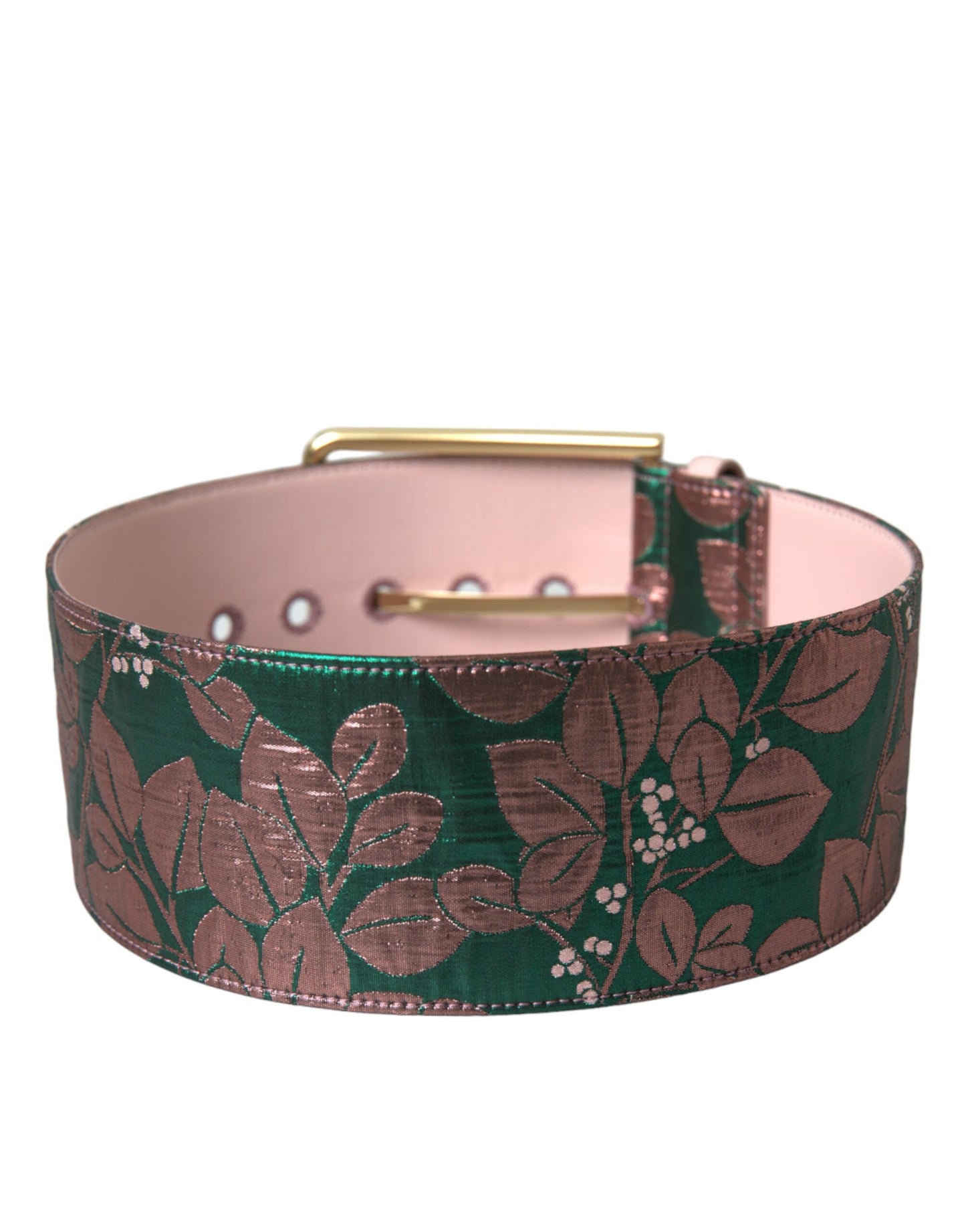 Ceinture Dolce & Gabbana en jacquard floral multicolore et lurex avec boucle dorée