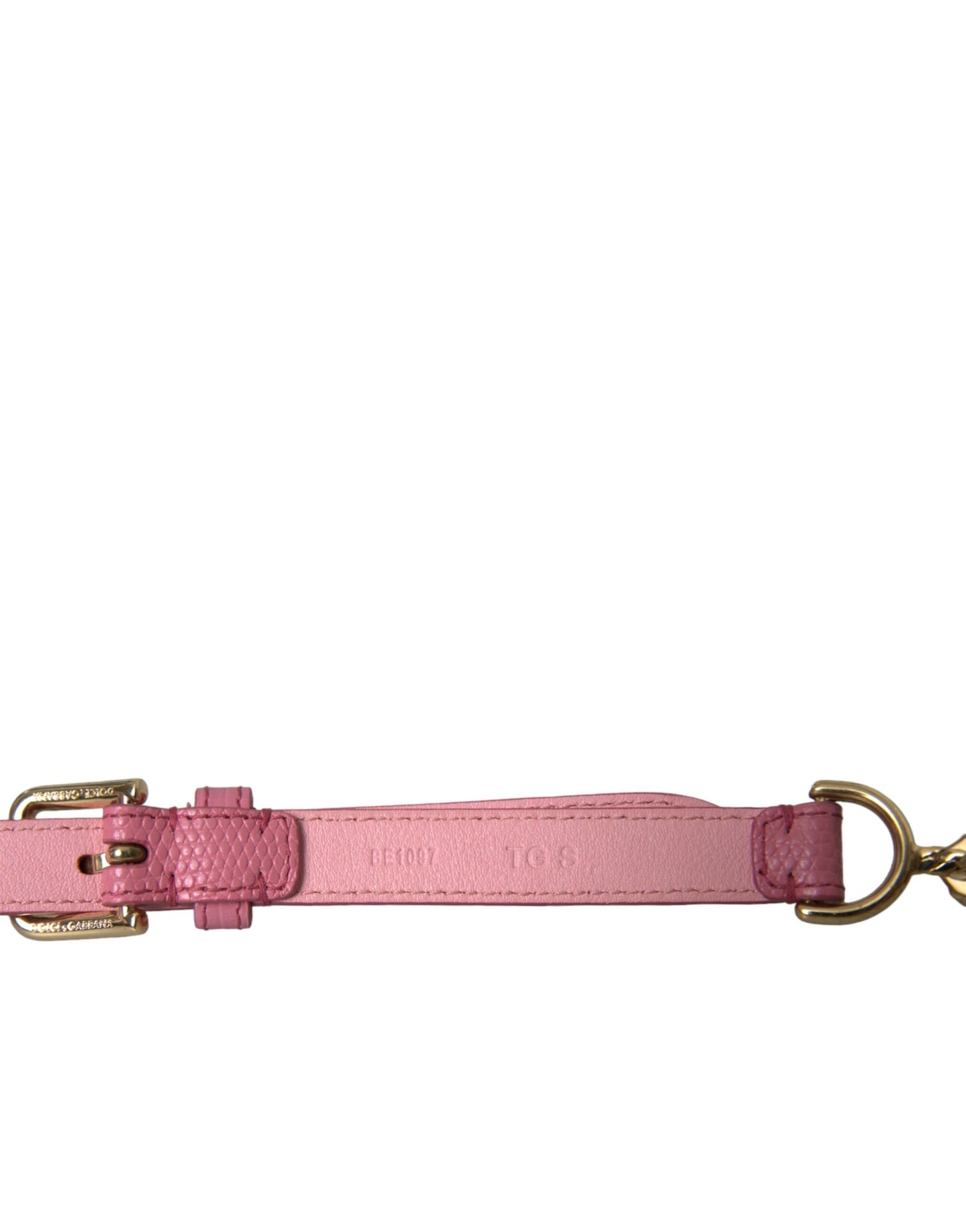 Ceinture Dolce & Gabbana en cuir rose ornée de chaînes et de cristaux
