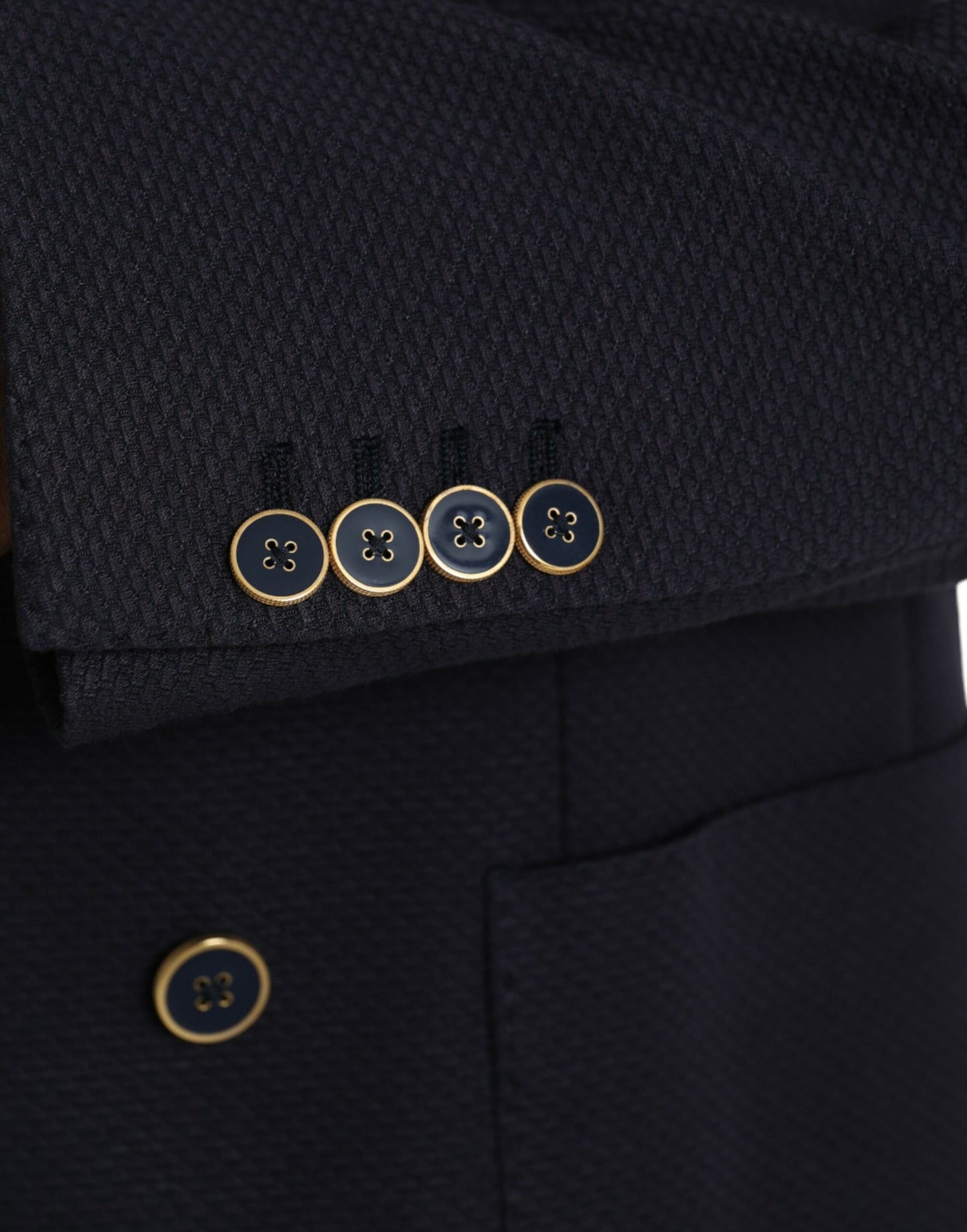 Blazer croisé bleu foncé Dolce & Gabbana à motif couronne et abeille