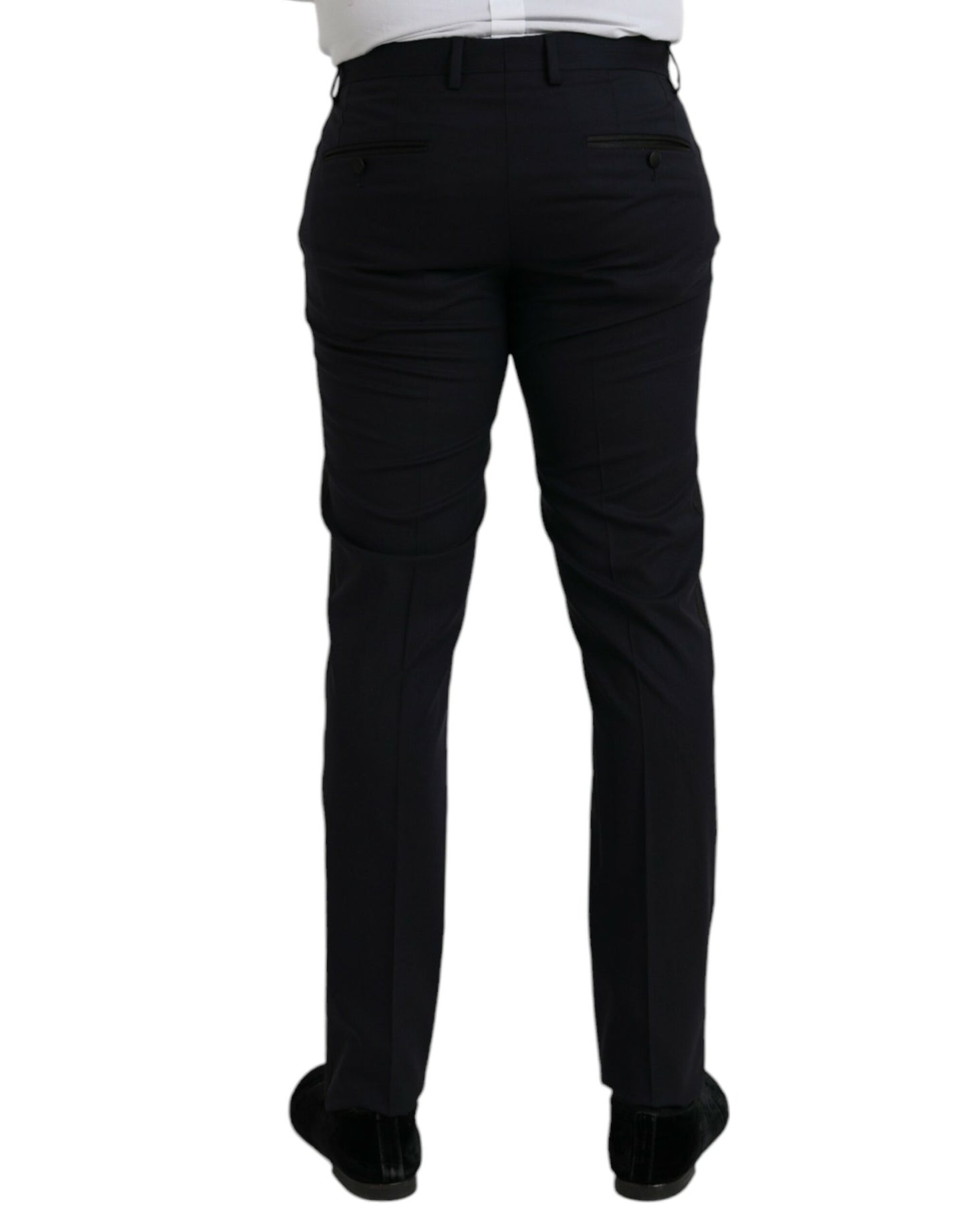 Pantalon habillé slim en laine bleu foncé Dolce & Gabbana