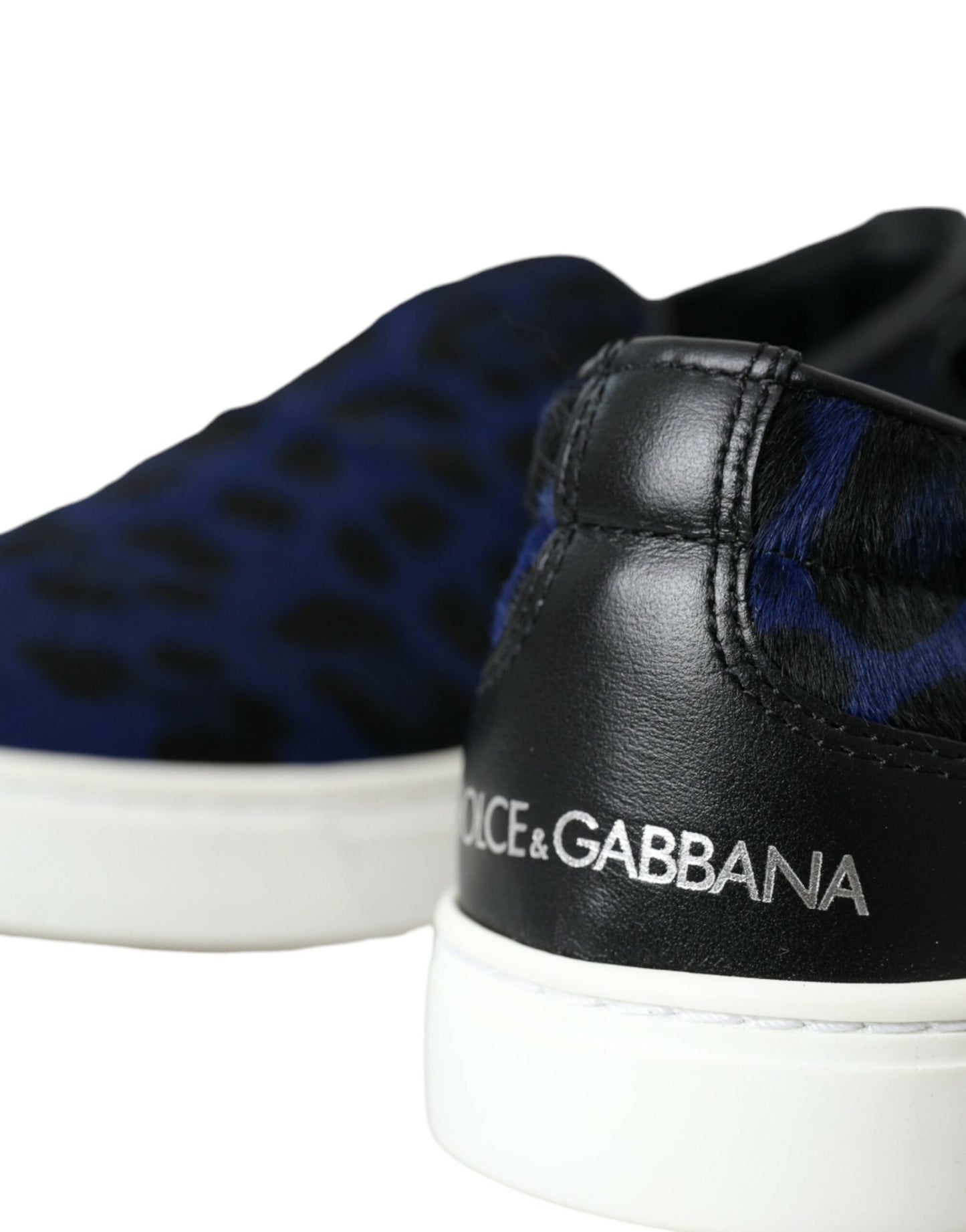 Baskets Dolce & Gabbana en cuir de veau bleu à imprimé léopard