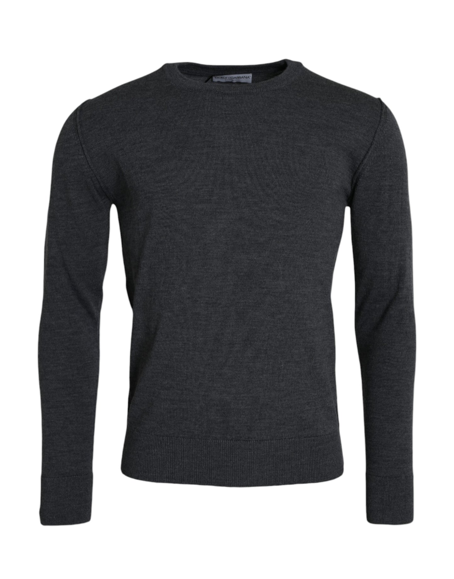 Pull ras du cou en laine gris foncé Dolce & Gabbana