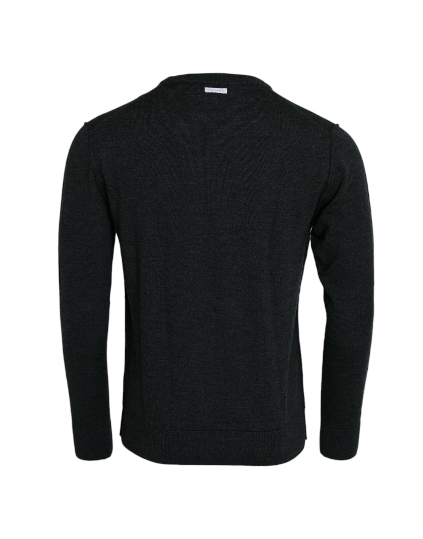 Pull ras du cou en laine gris foncé Dolce & Gabbana