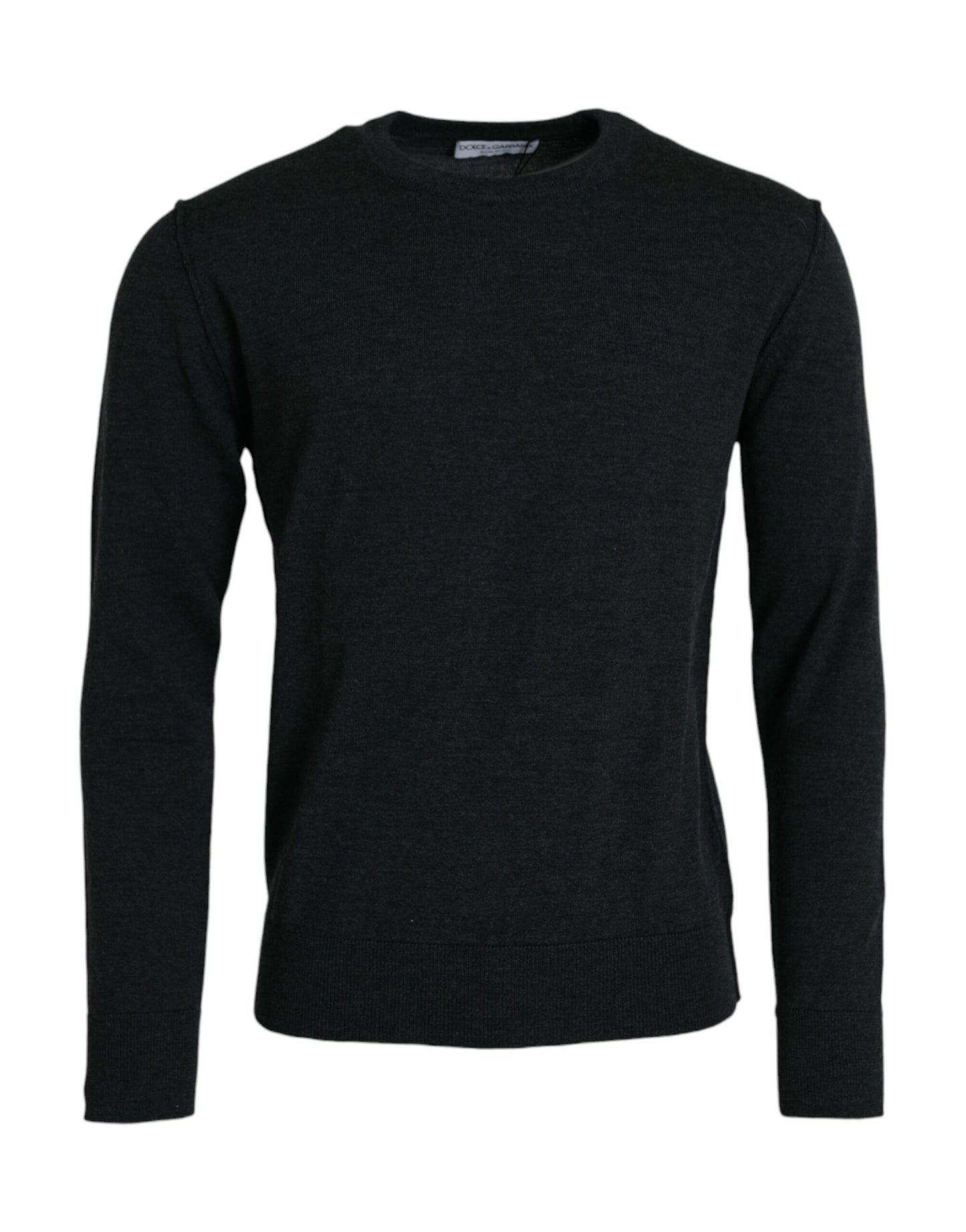 Pull ras du cou en laine gris foncé Dolce & Gabbana