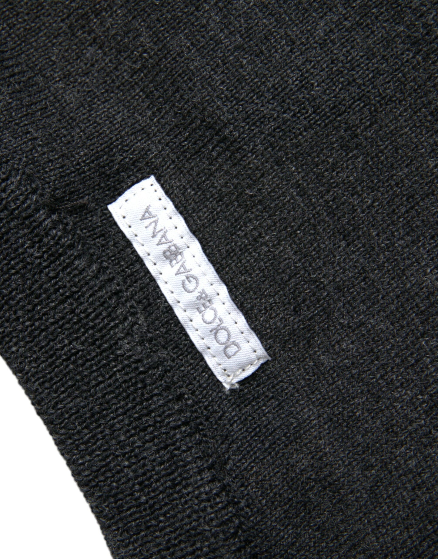 Pull ras du cou en laine gris foncé Dolce & Gabbana