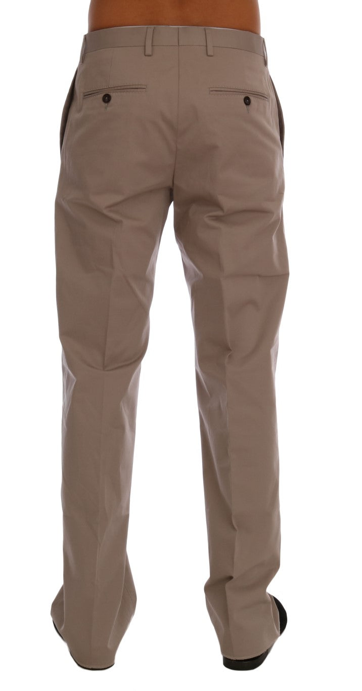 Pantalon chino en coton stretch beige Dolce & Gabbana