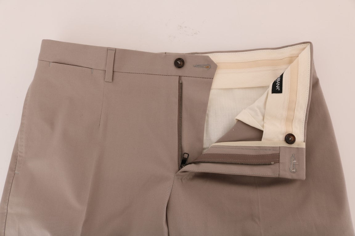 Pantalon chino en coton stretch beige Dolce & Gabbana
