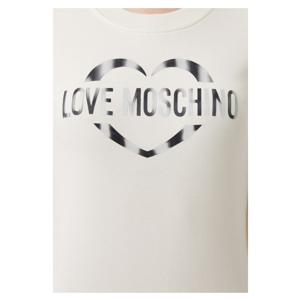 Robe chic en coton mélangé blanc Love Moschino avec logo