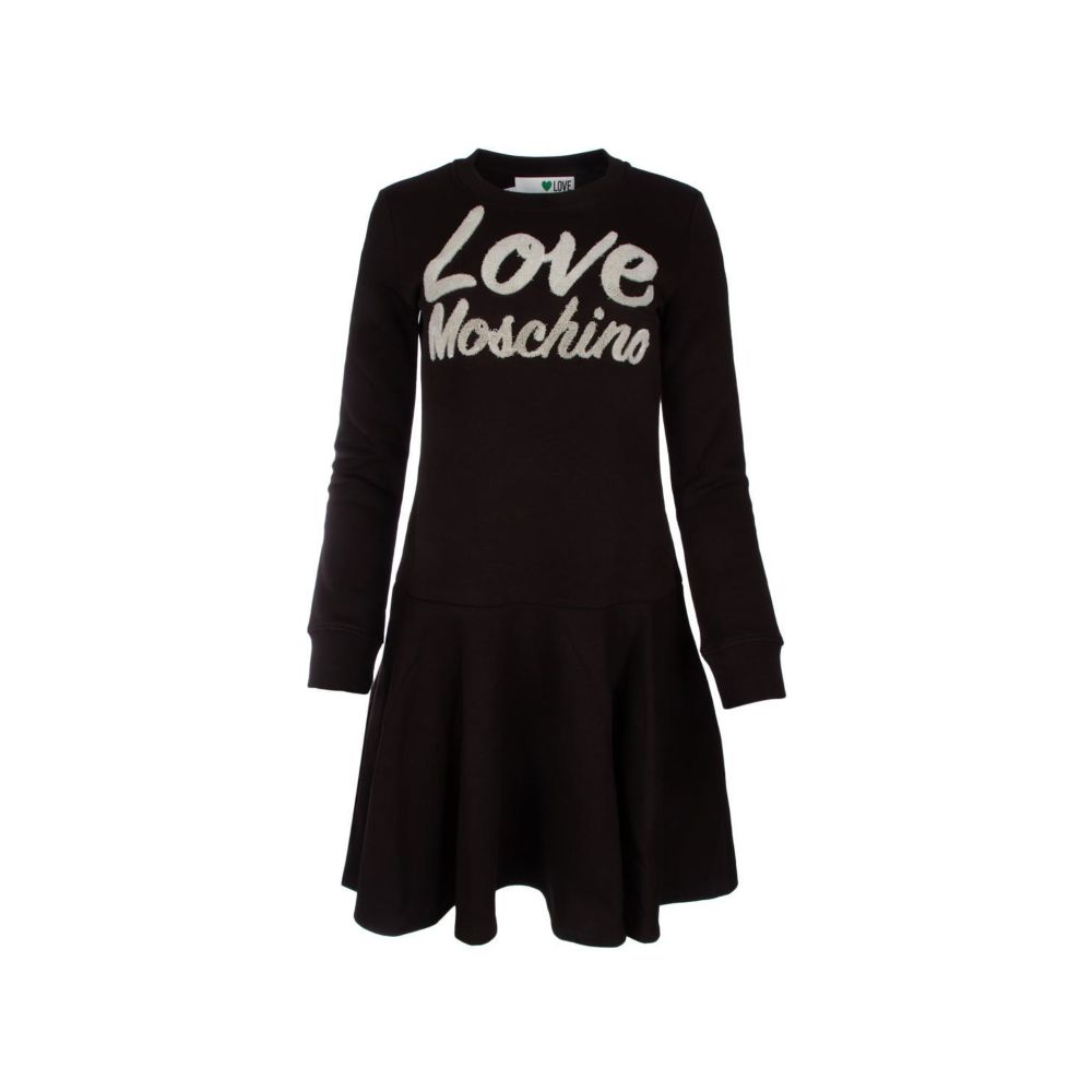 Robe chic en coton mélangé avec logo en relief Love Moschino