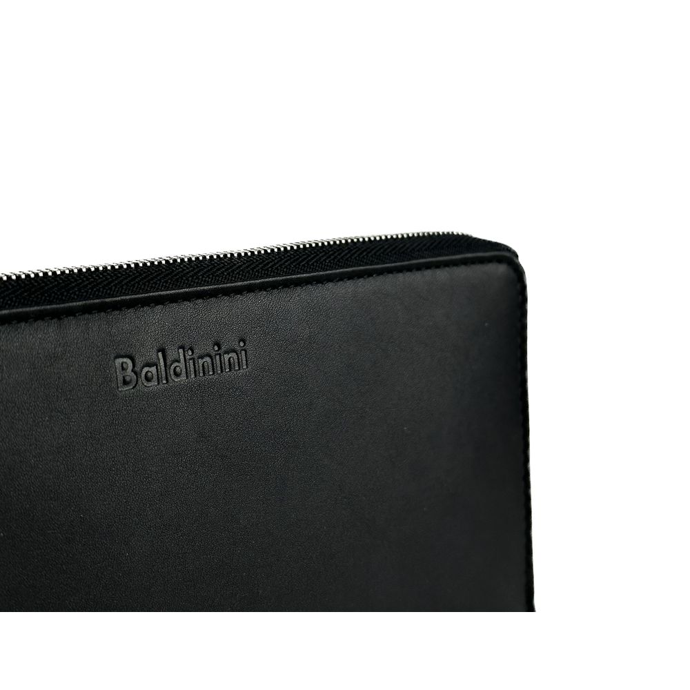 Organiseur de voyage élégant en cuir noir Baldinini Trend