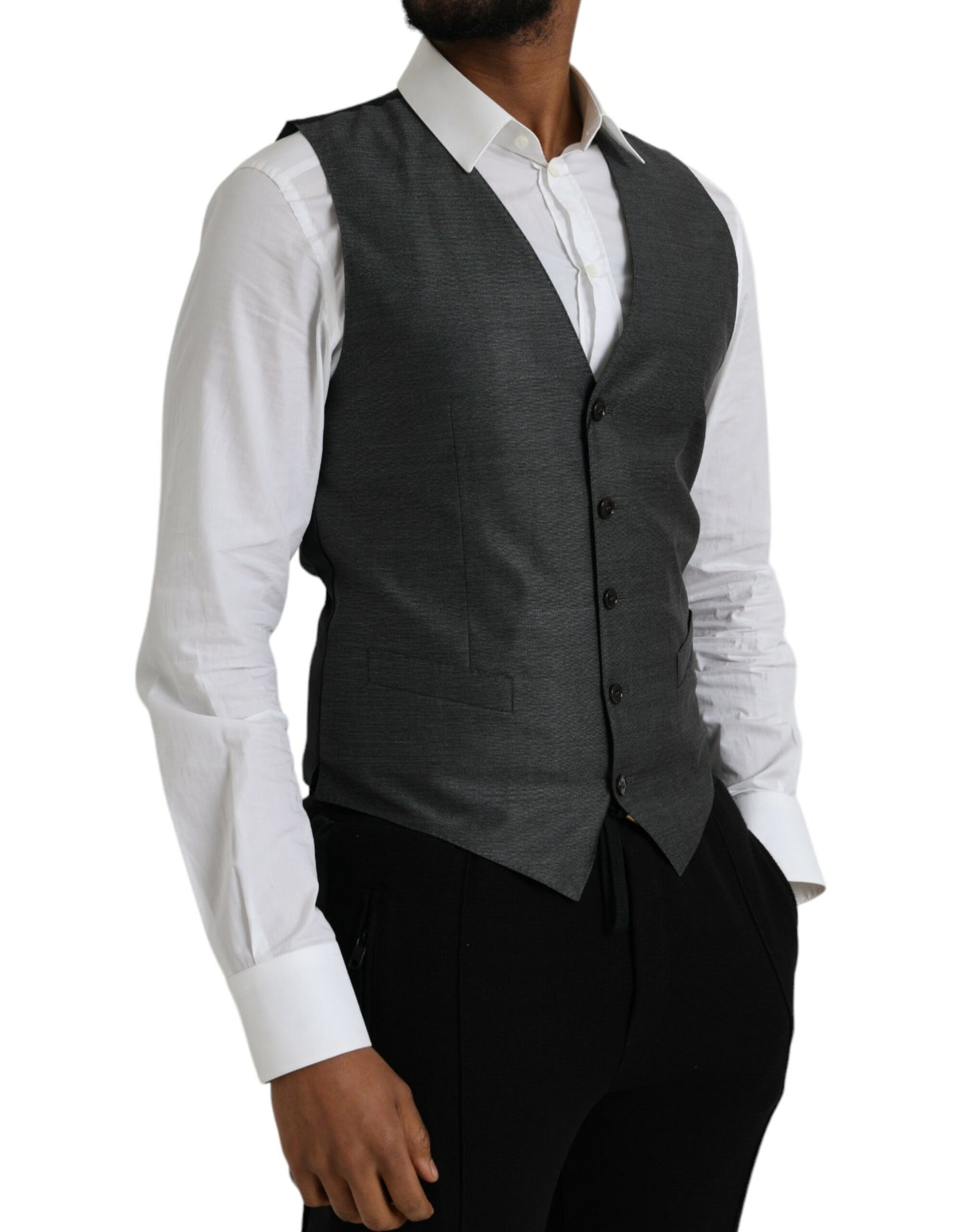 Gilet de soirée en laine grise Dolce & Gabbana