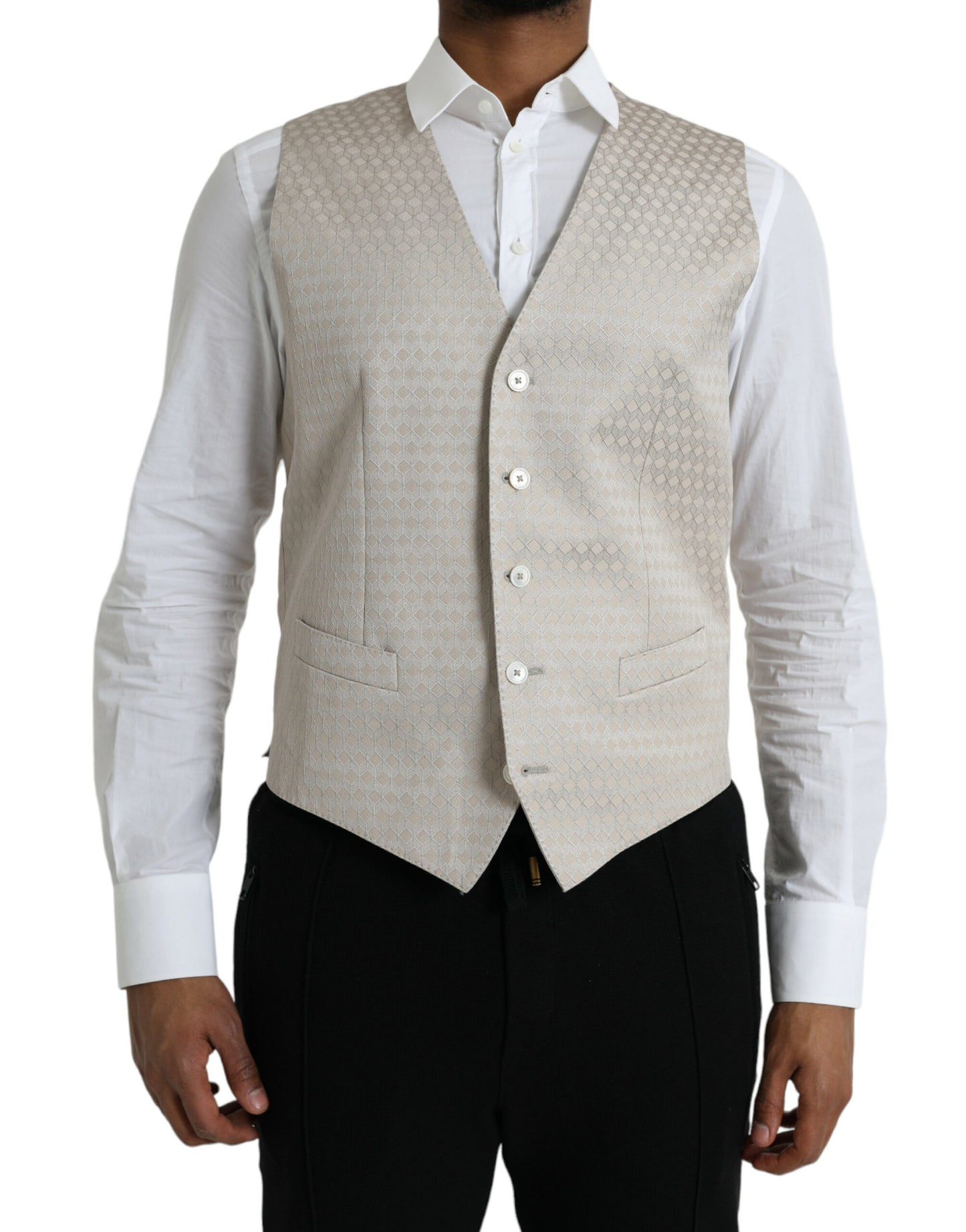 Dolce & Gabbana - Robe gilet en coton blanc cassé - Gilet habillé