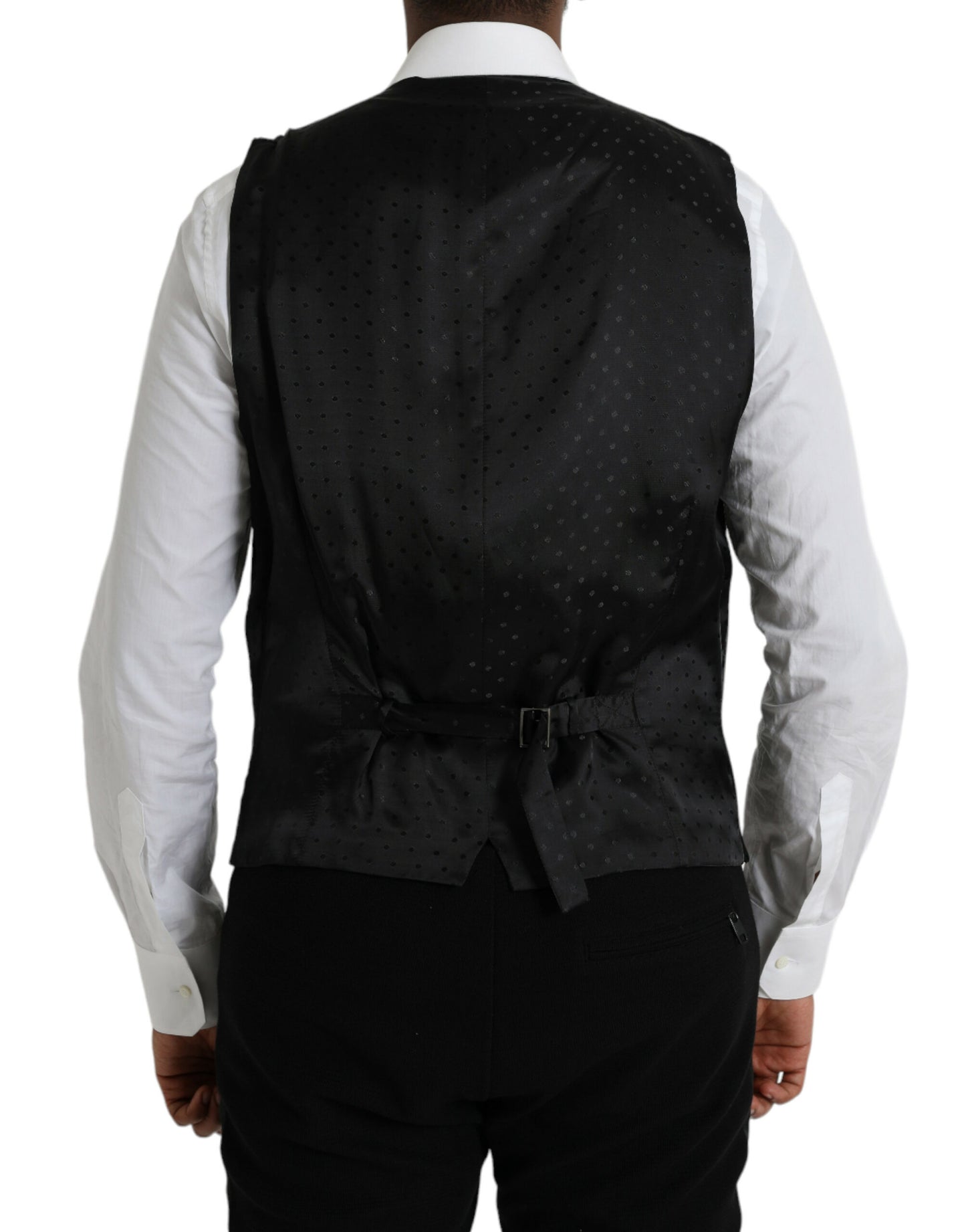 Robe gilet en soie noire Dolce & Gabbana