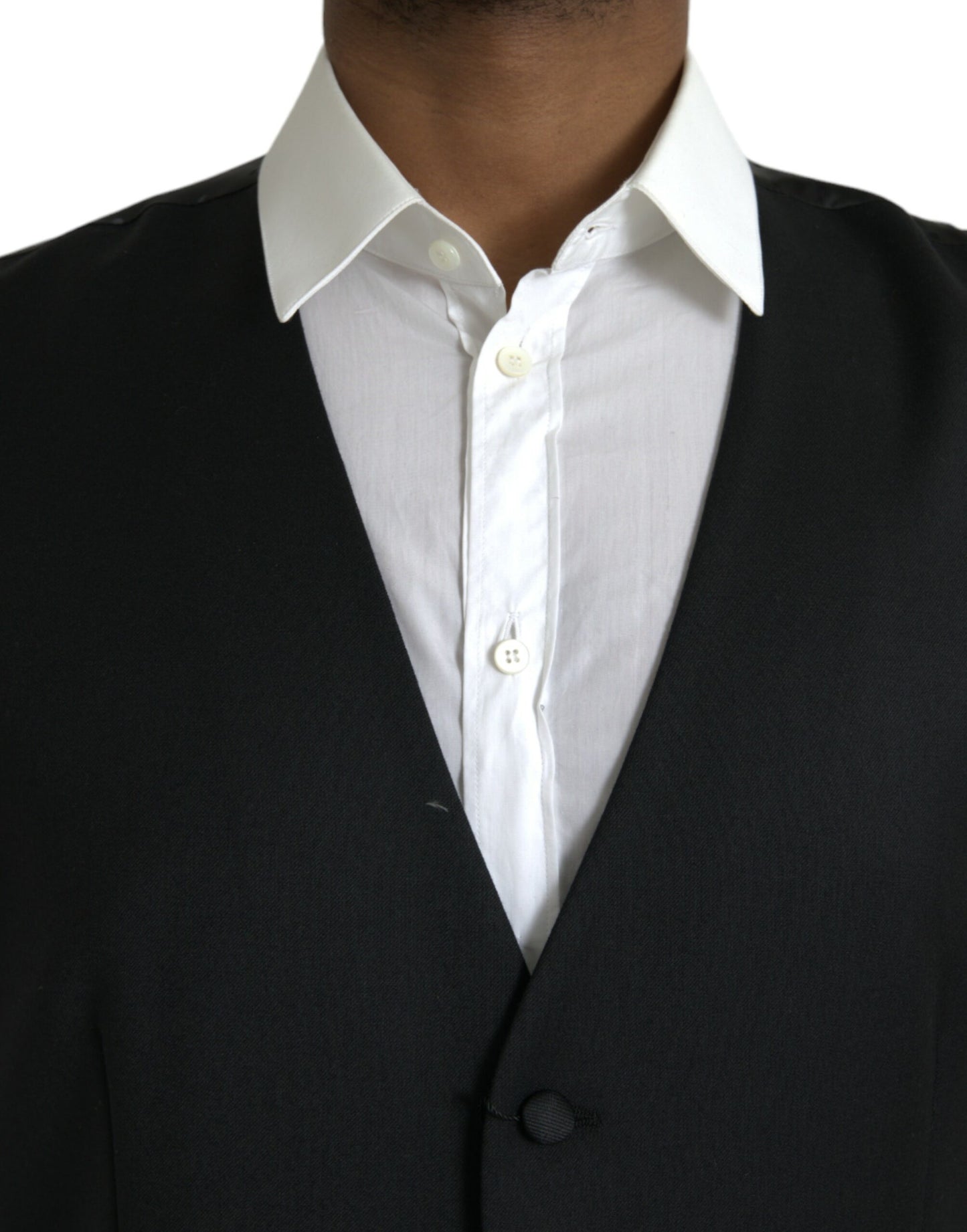 Robe gilet en soie noire Dolce & Gabbana