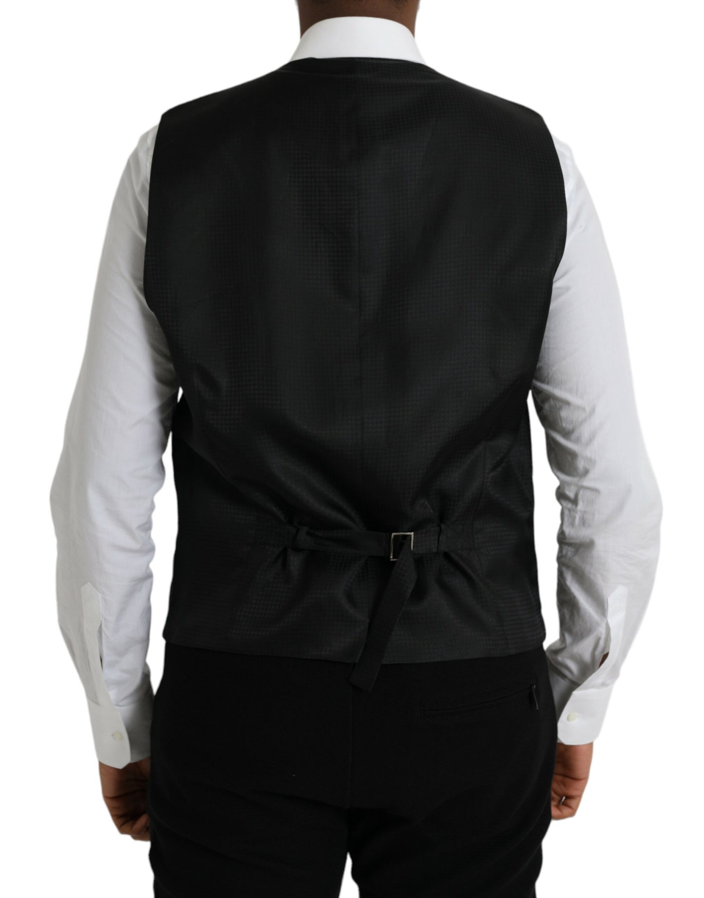 Robe gilet en laine noire Dolce & Gabbana