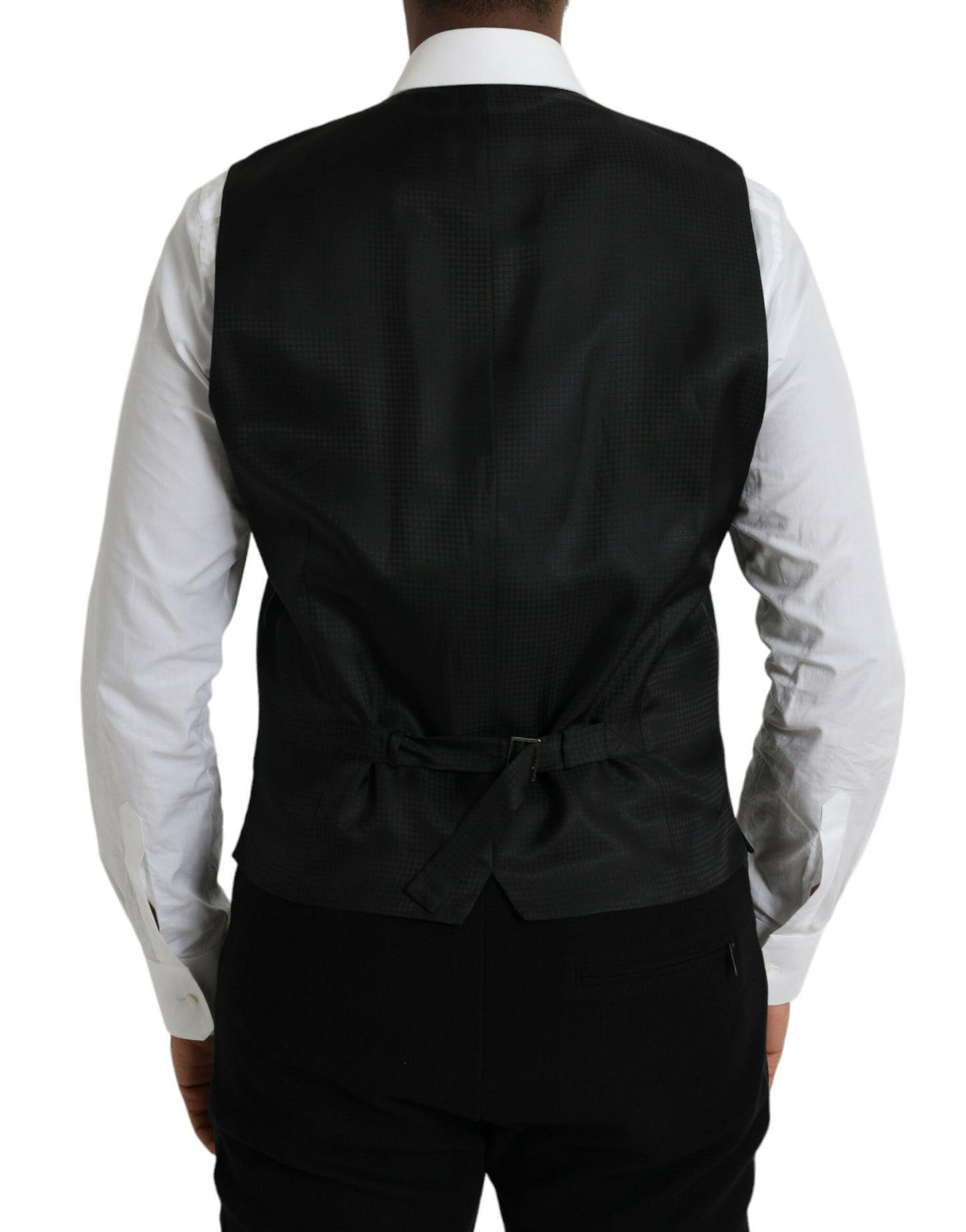 Robe gilet en laine noire Dolce & Gabbana