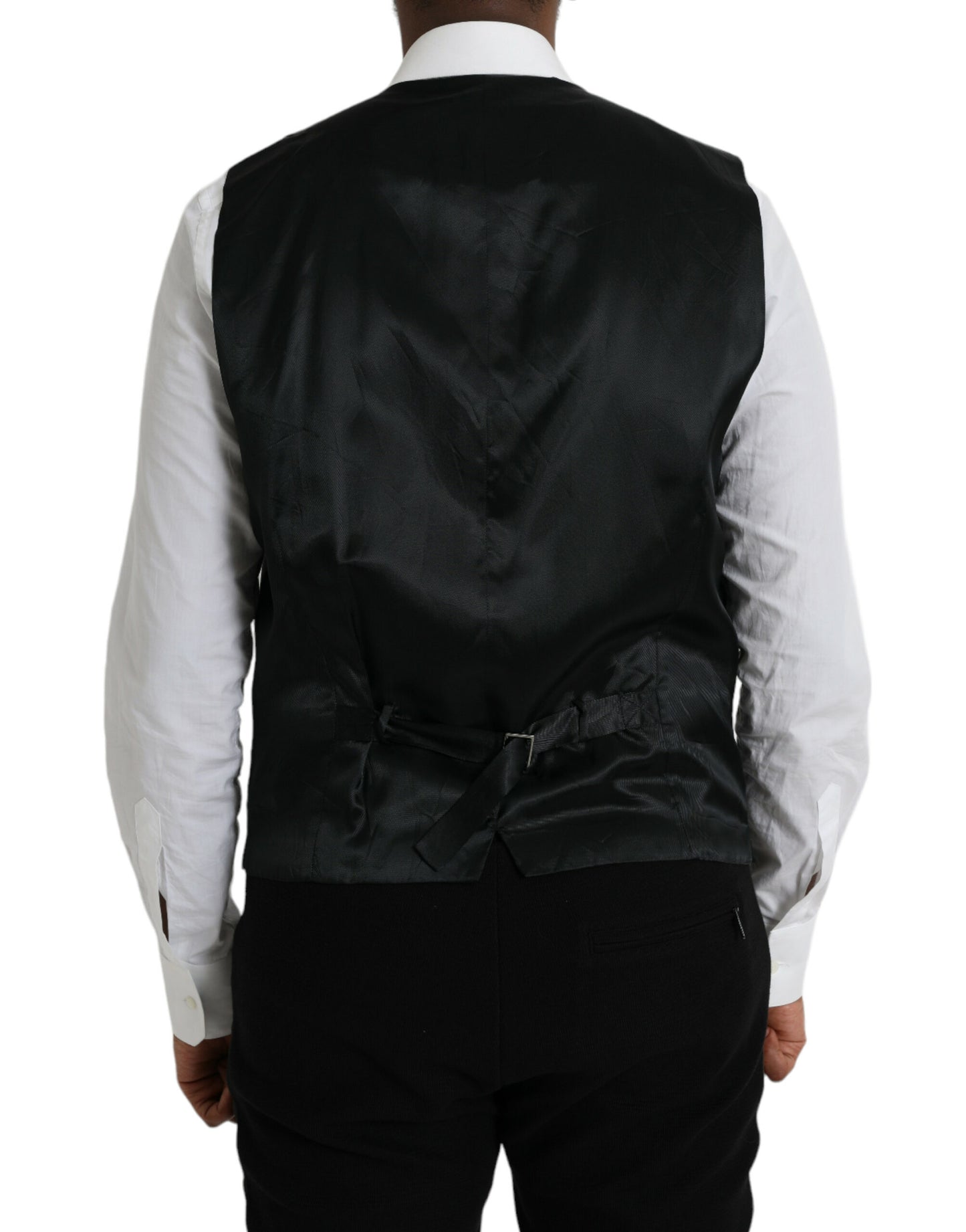 Robe gilet en laine noire Dolce & Gabbana