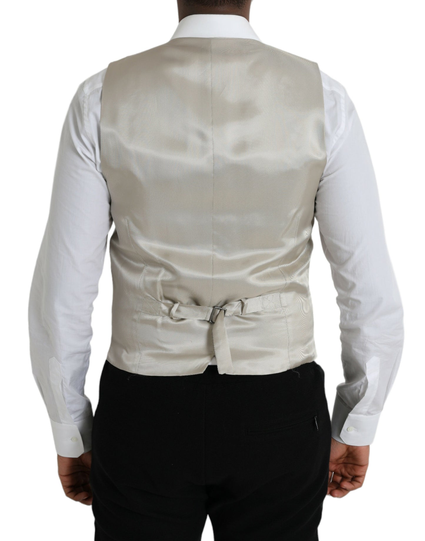 Gilet de soirée en laine gris clair Dolce & Gabbana