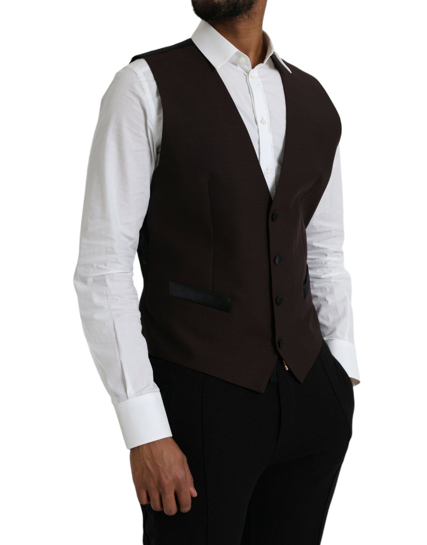 Dolce & Gabbana - Robe gilet en laine marron - Gilet habillé