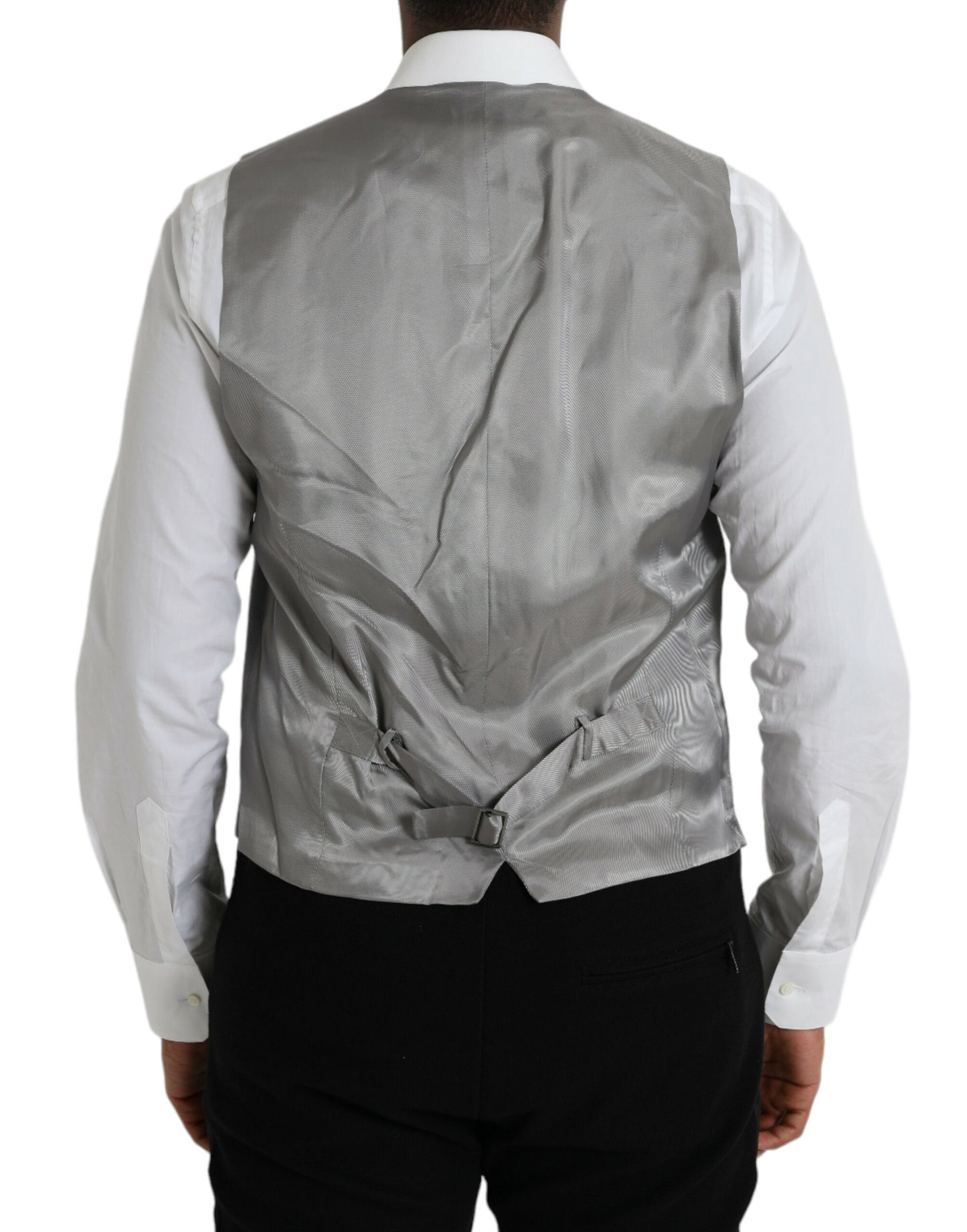 Gilet de soirée en laine gris clair Dolce & Gabbana